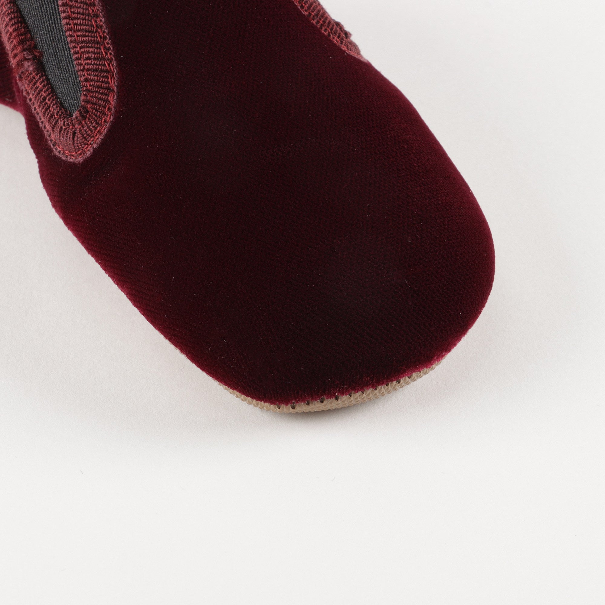 Girls Wine Red Velvet Shoes
