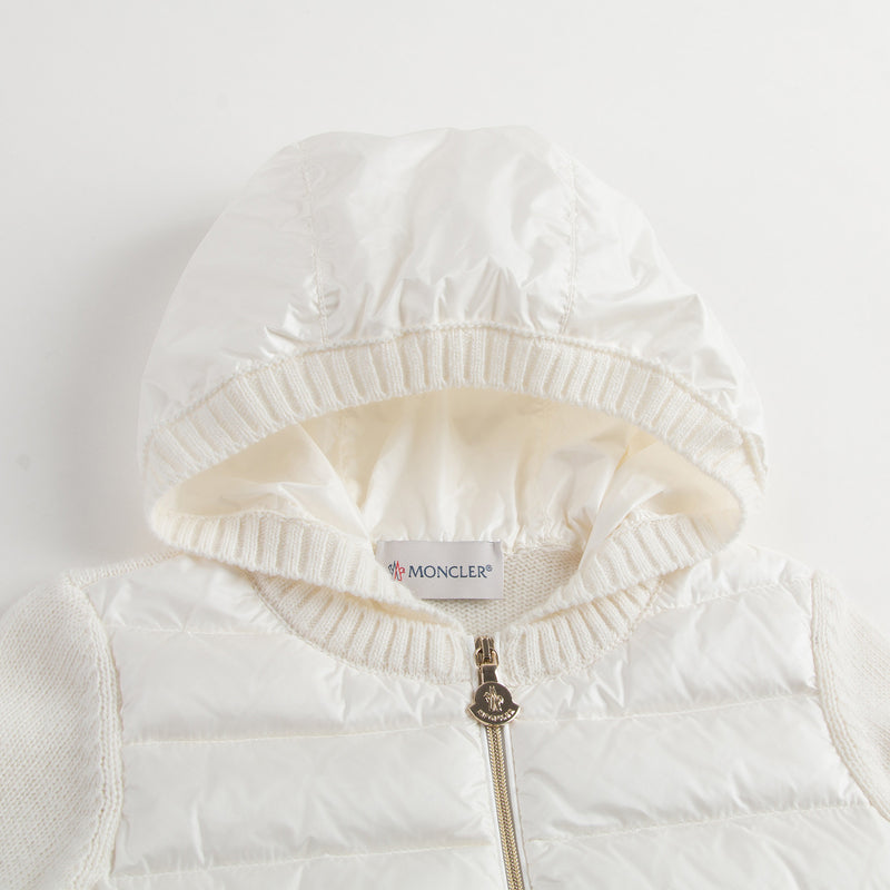 Girls White Knitted Hooded Cardigan - CÉMAROSE | Children's Fashion Store - 3