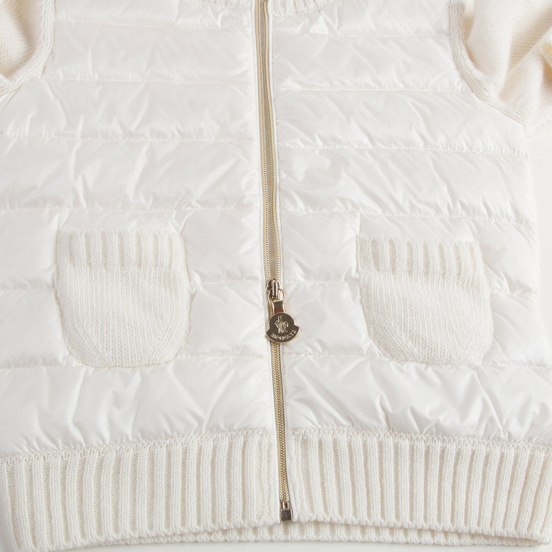 Girls White Knitted Hooded Cardigan - CÉMAROSE | Children's Fashion Store - 5