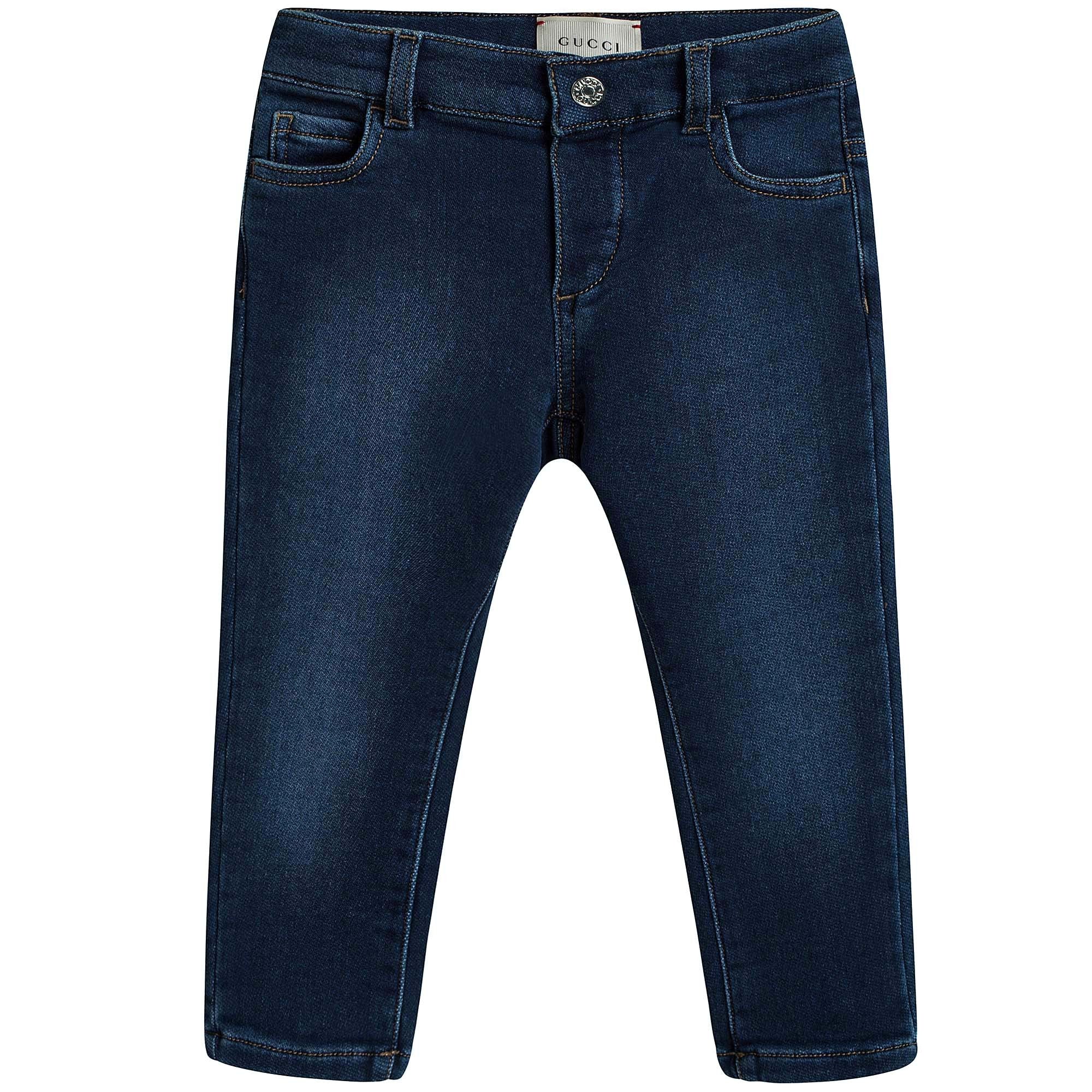 Baby Navy Blue Cotton Denim Jeans