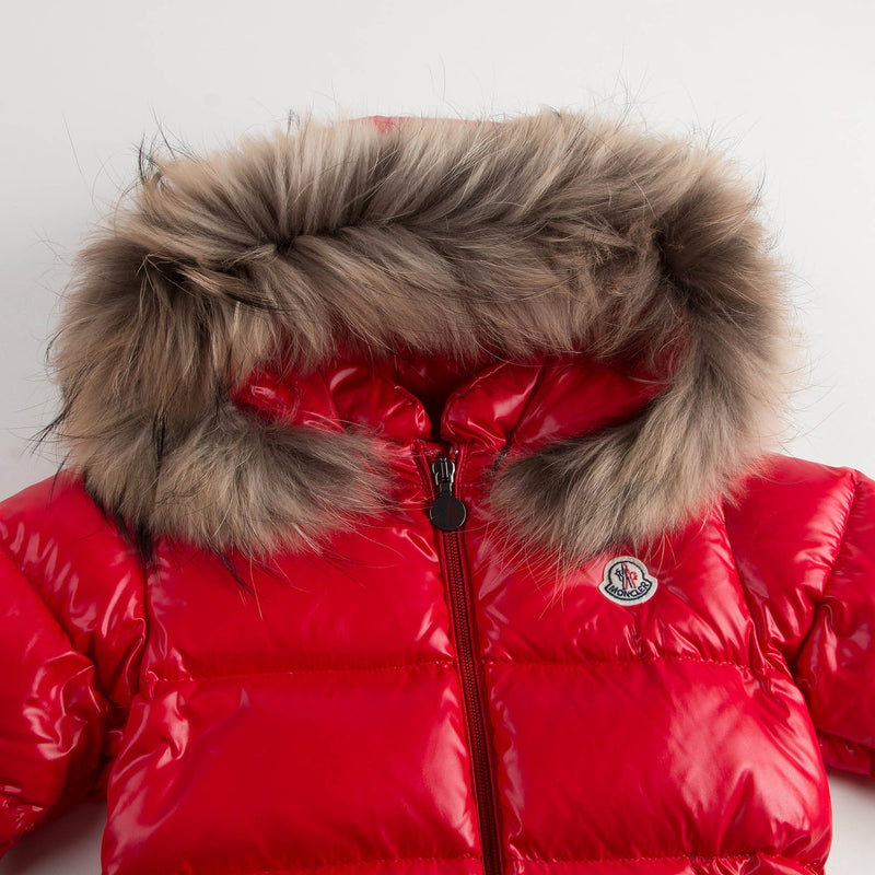 Baby Red Plush Trims Hooded Padded Down 'Crystal'Snowsuit - CÉMAROSE | Children's Fashion Store - 5