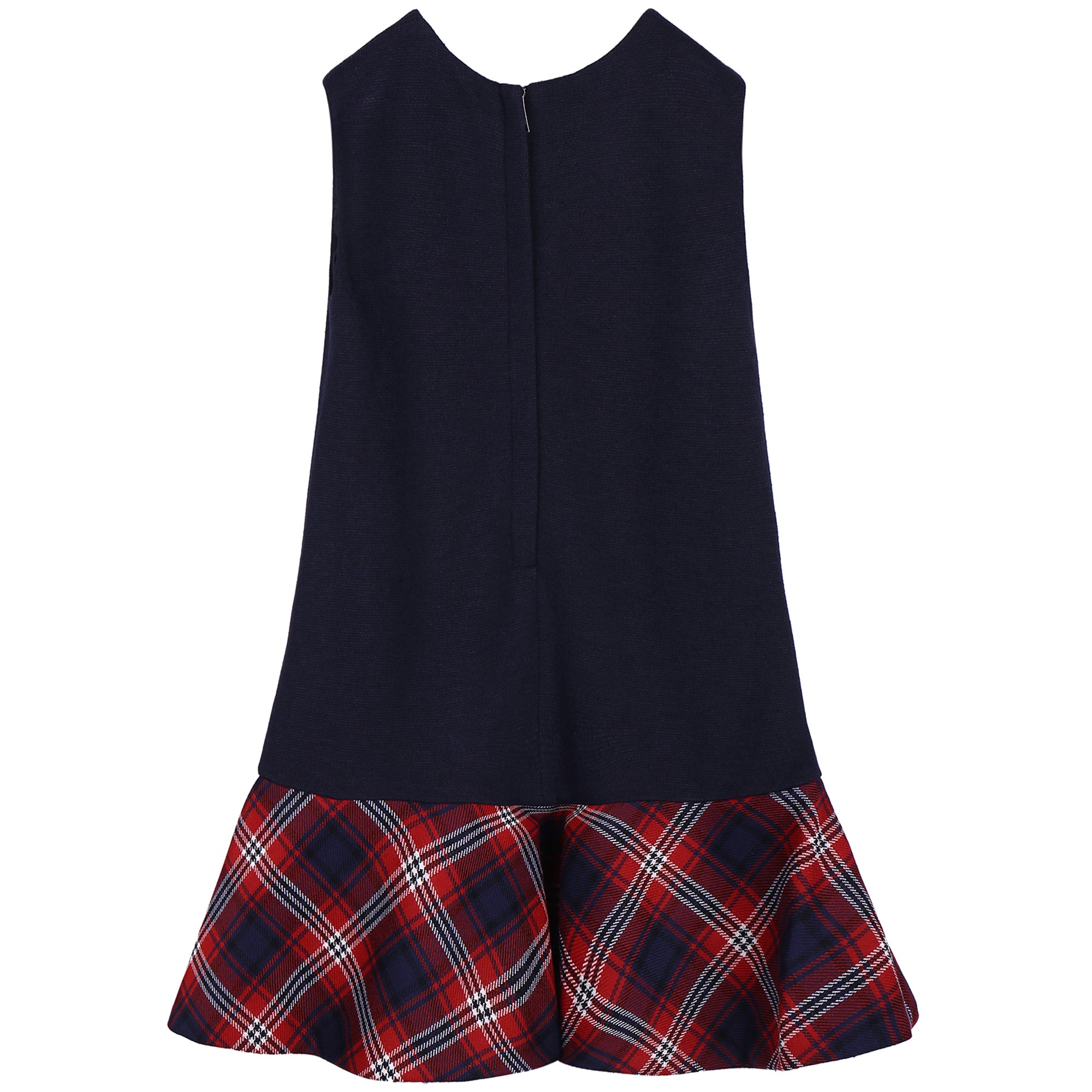 Girls Navy Blue Dress With Bow