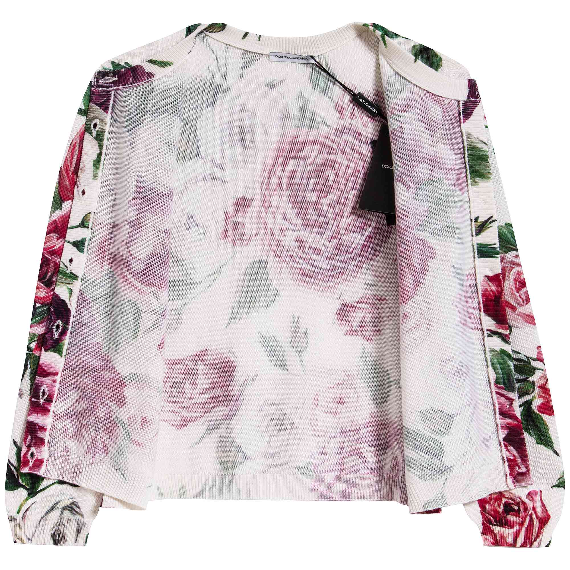 Girls Beige Printed Cardigan