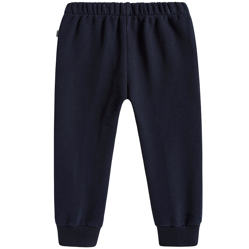 Boys Navy Blue Cotton Rinbbed Cuffs Trouser