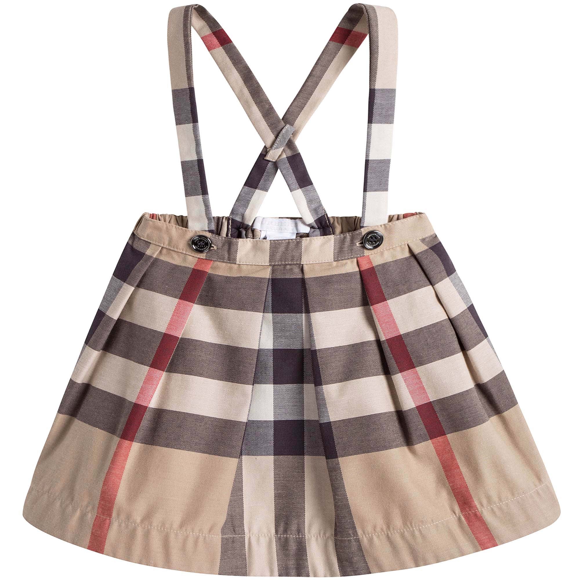 Baby Girls Check Skirt with Braces