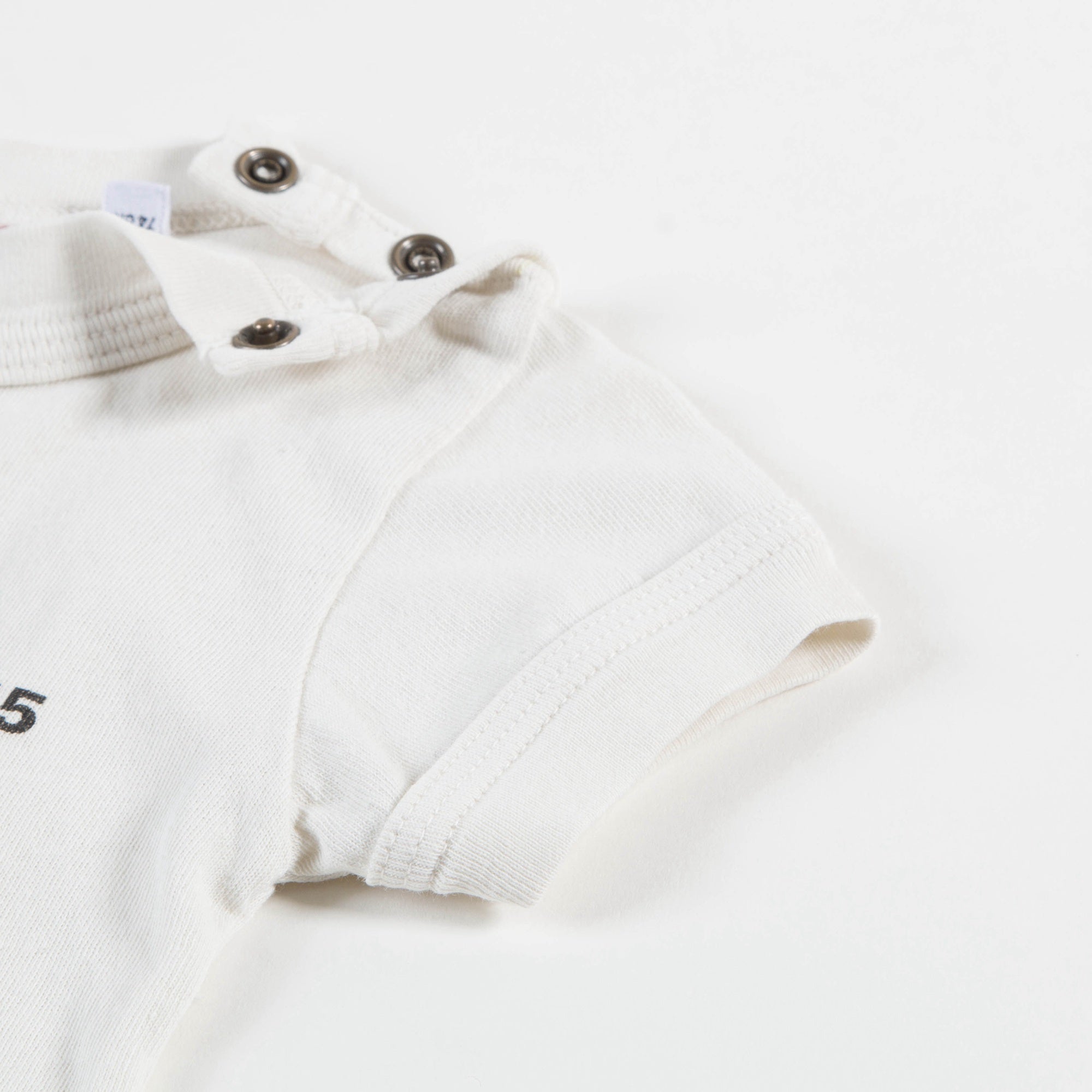 Baby Raw White Peach Cotton Babysuit