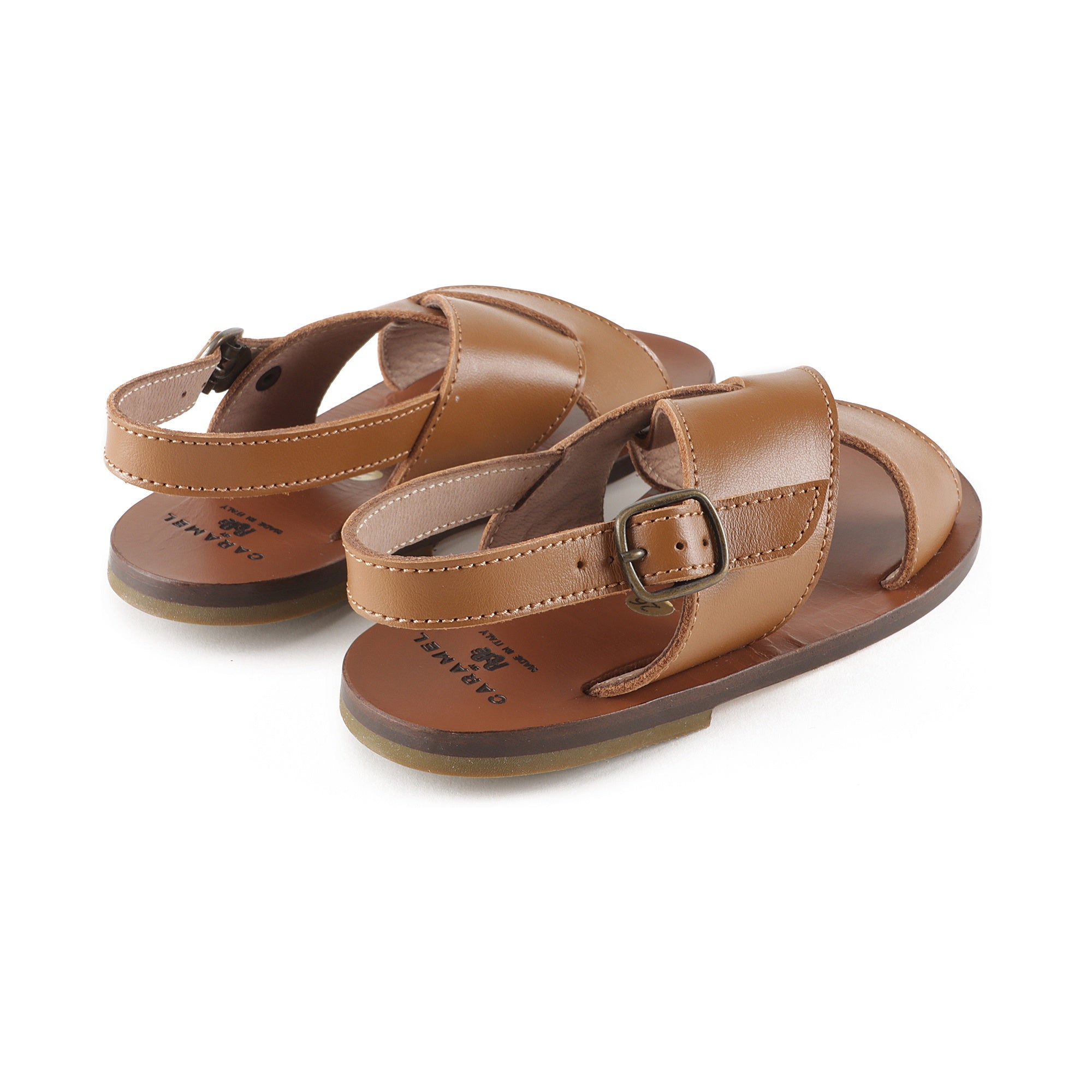 Baby Boys Brown Cow Leather Sandals