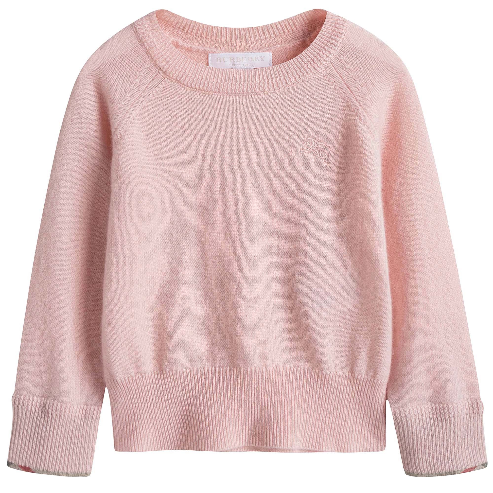 Girls Pink Cashmere Knitted Sweater