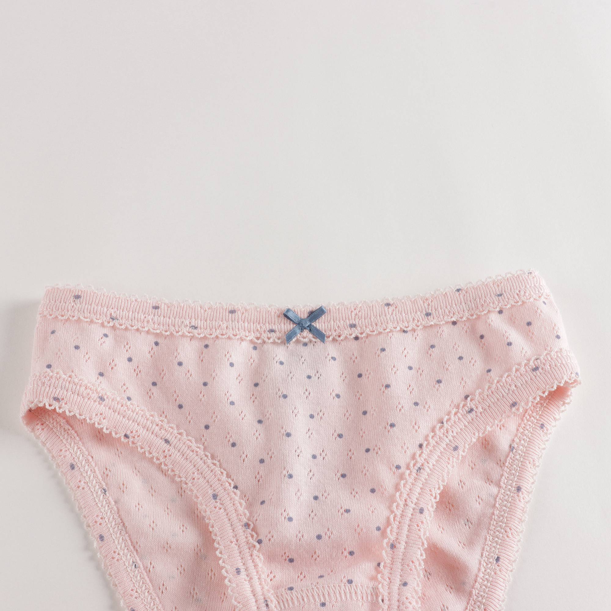 Girls Multicolor Dots Cotton Underwear Set (3 Pack)