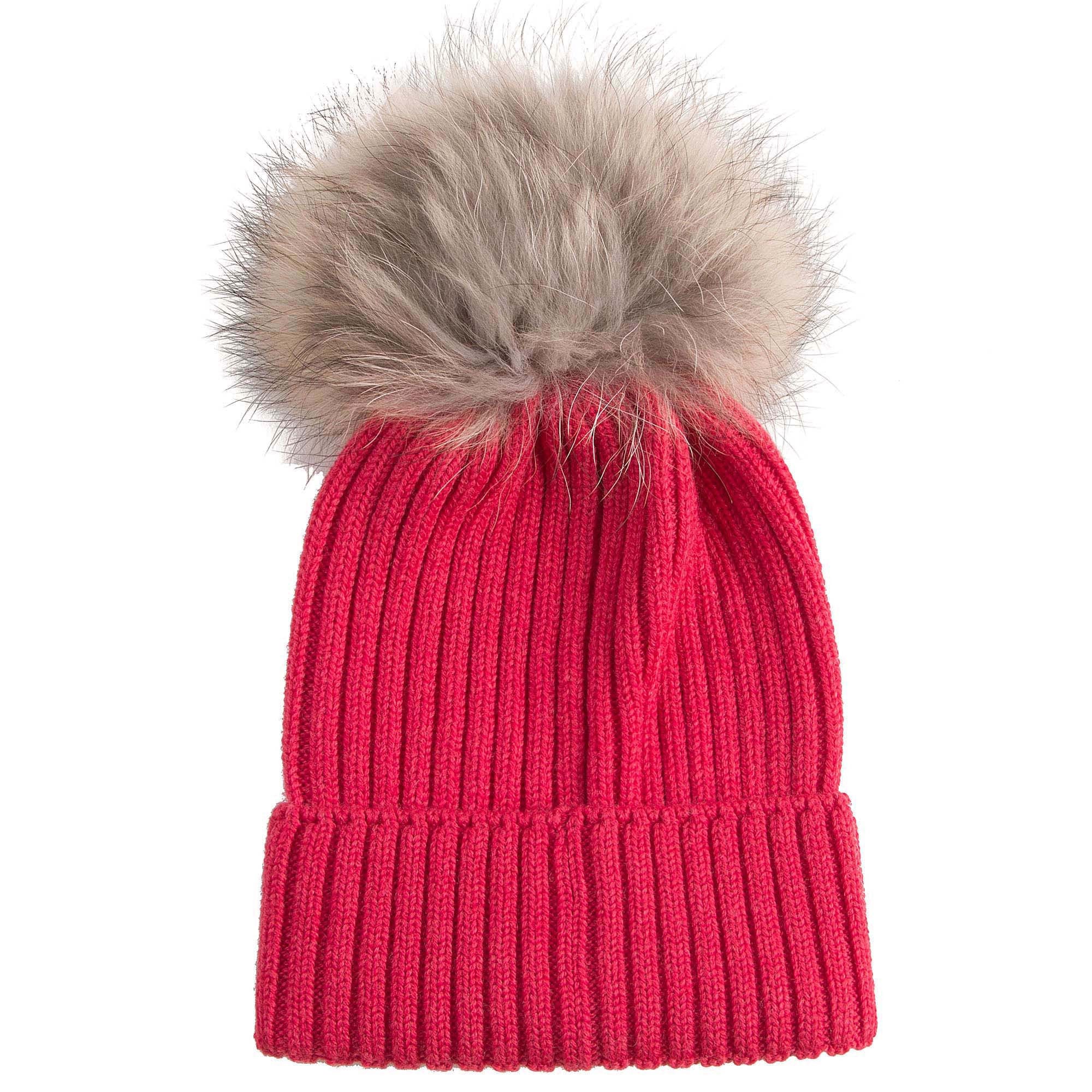 Boys & Girls Pink Plush Trims Knitted Hat & Scarf Sets - CÉMAROSE | Children's Fashion Store - 5