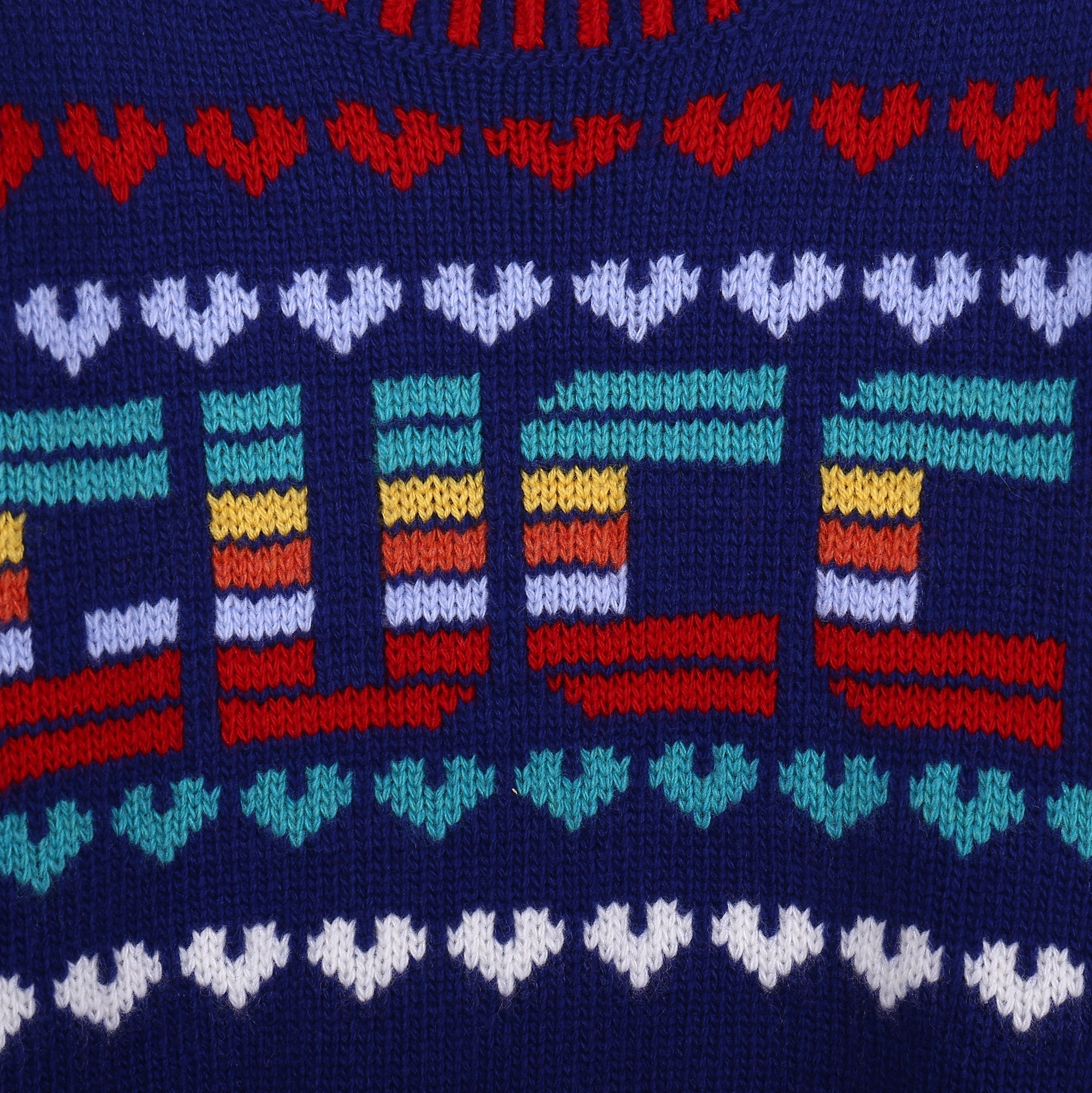 Girls Blue Logo Patterned Sweater
