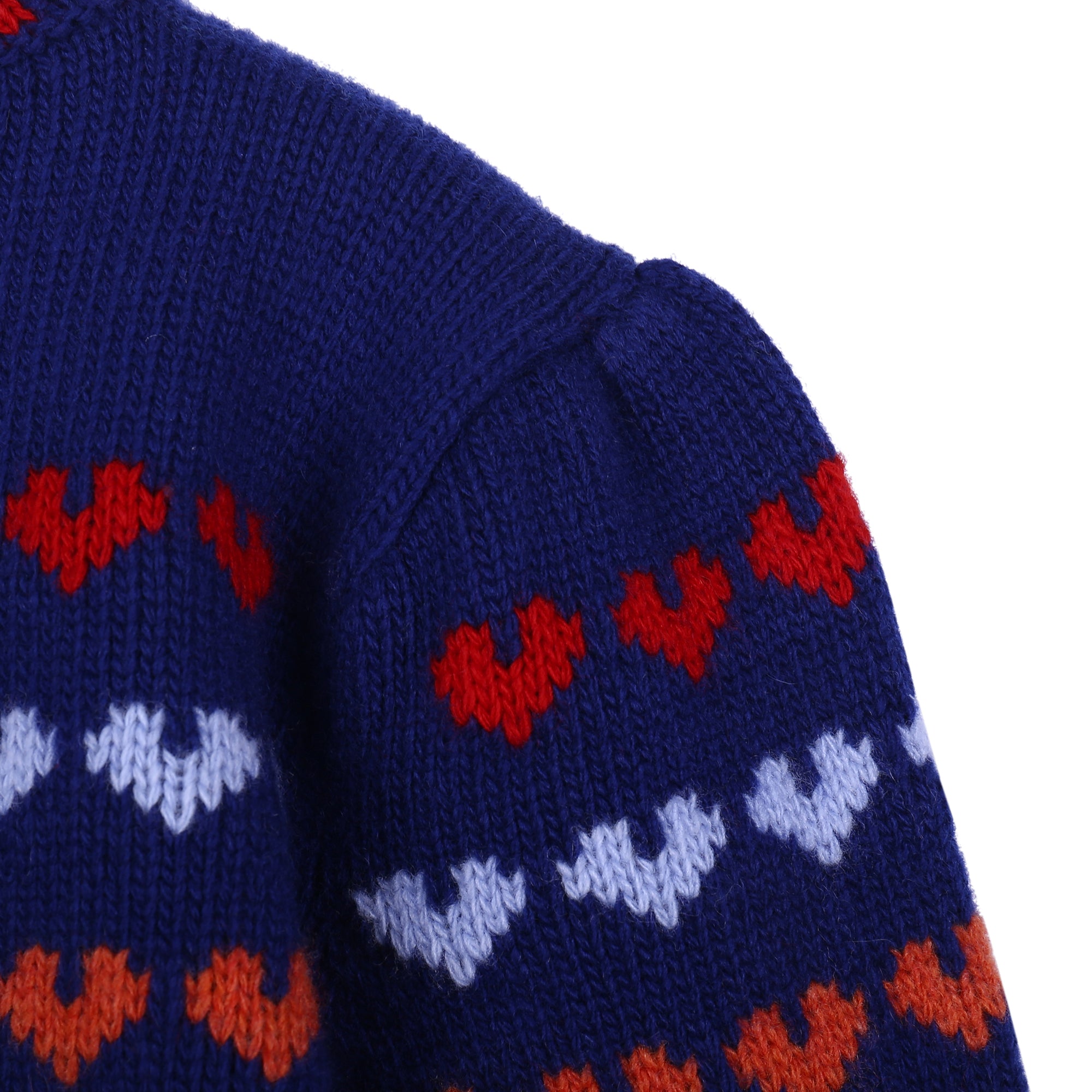 Girls Blue Logo Patterned Sweater
