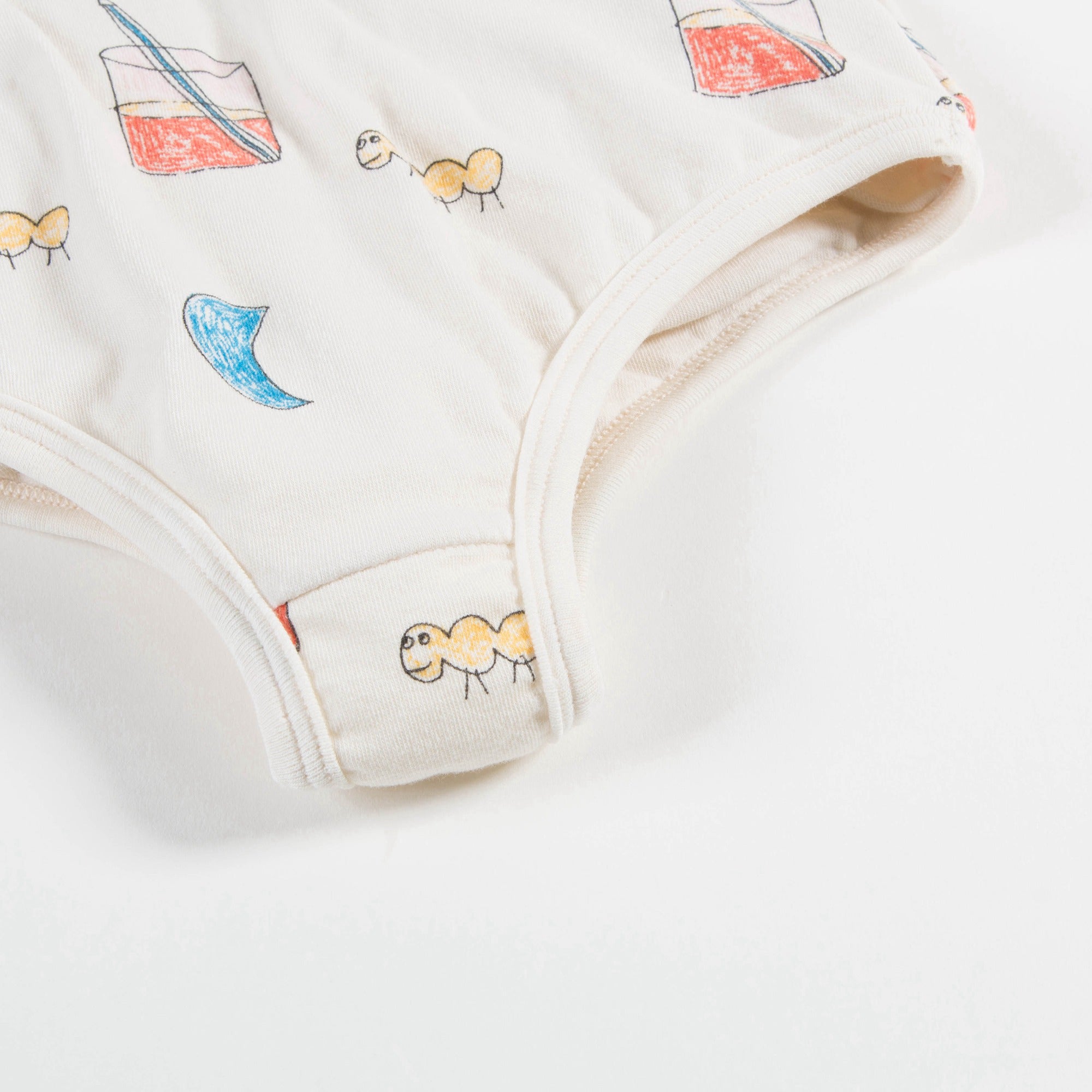 Girls Raw White Glasses Cotton Swimsuit