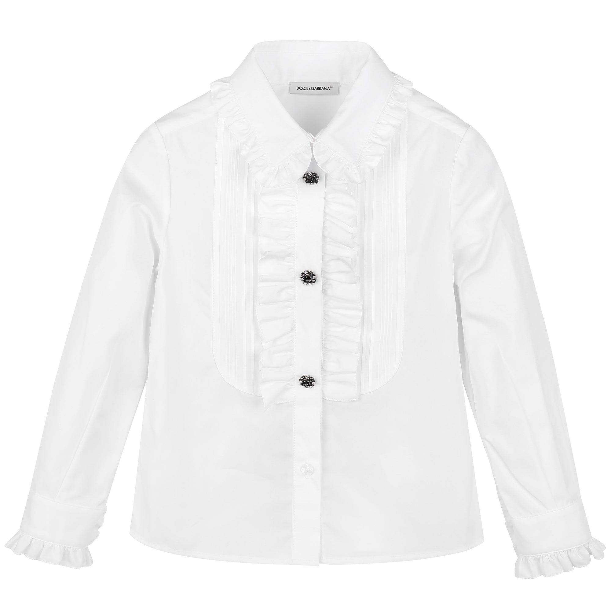 Girls White Cotton Shirt