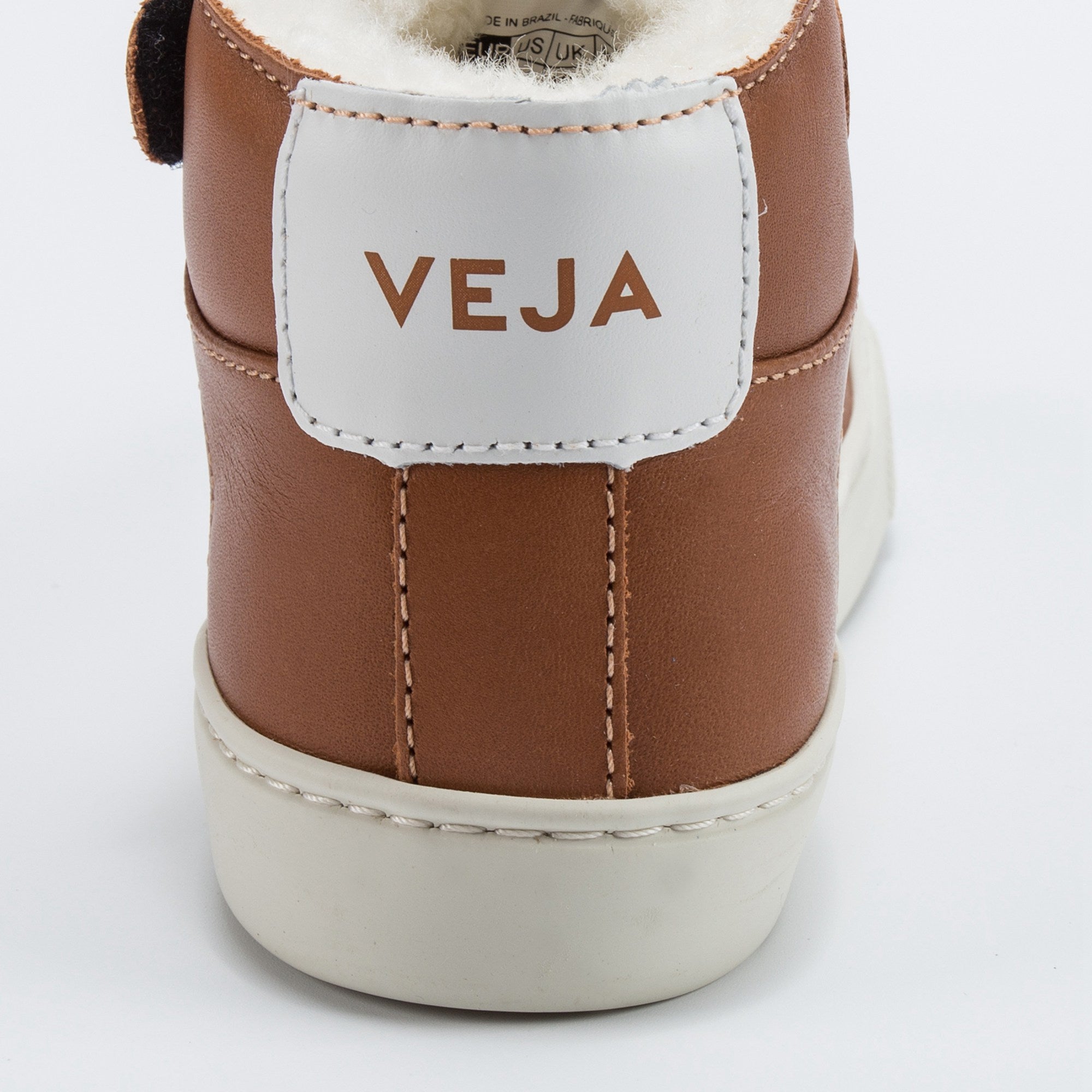 Boys & Girls Brown Leather Velcro High Top Shoes