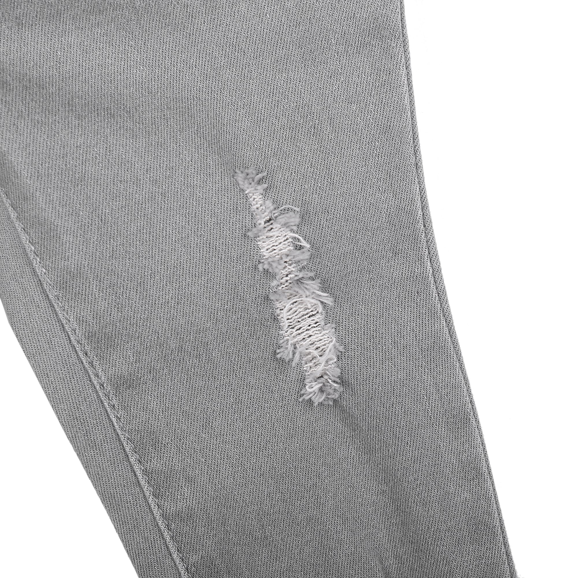 Girls Grey Cotton Jeans