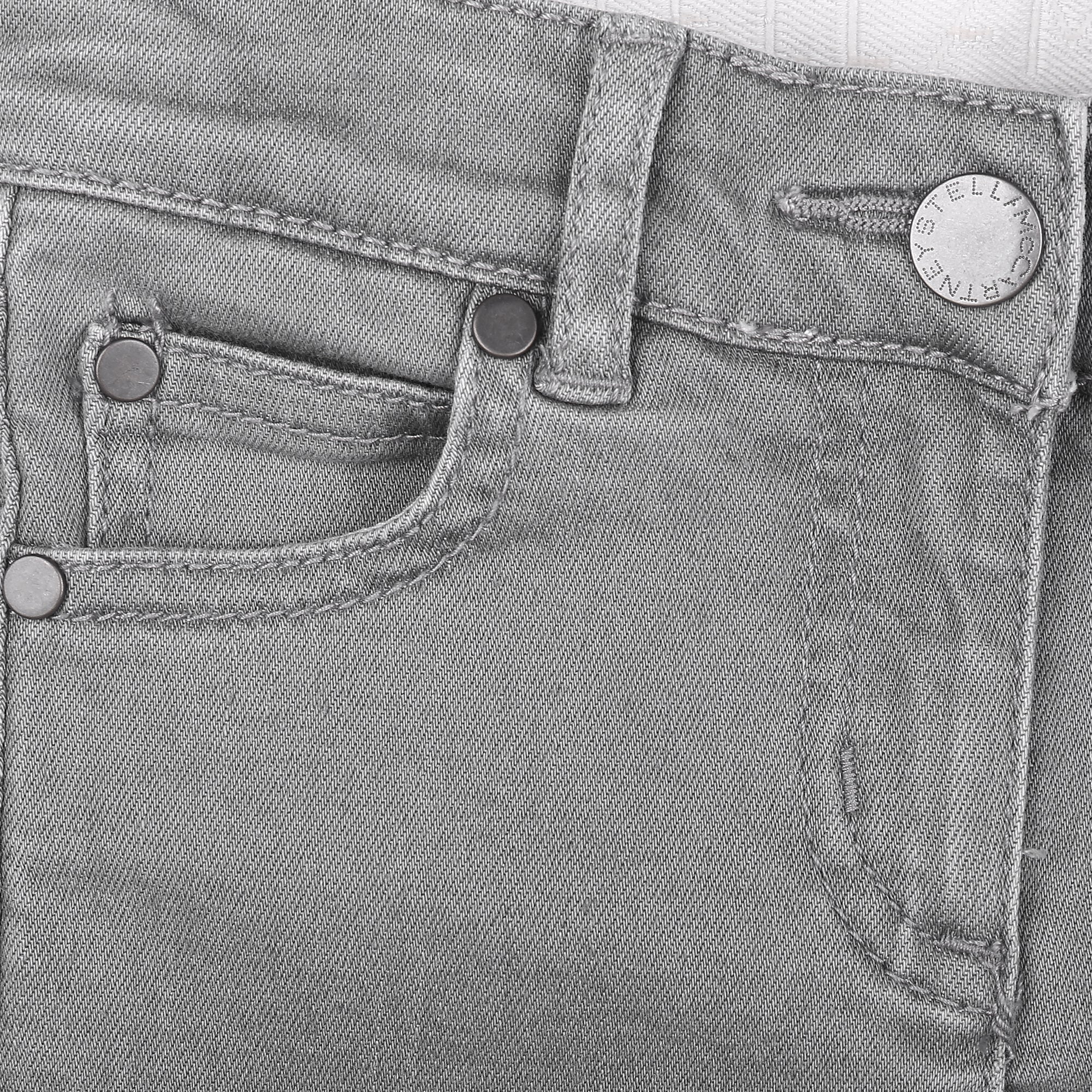 Girls Grey Cotton Jeans