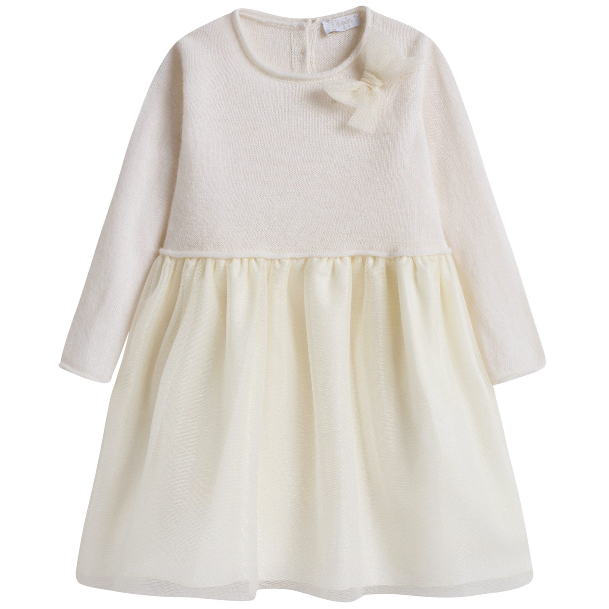 Baby Girls Milk White & Gold Tulle Dress