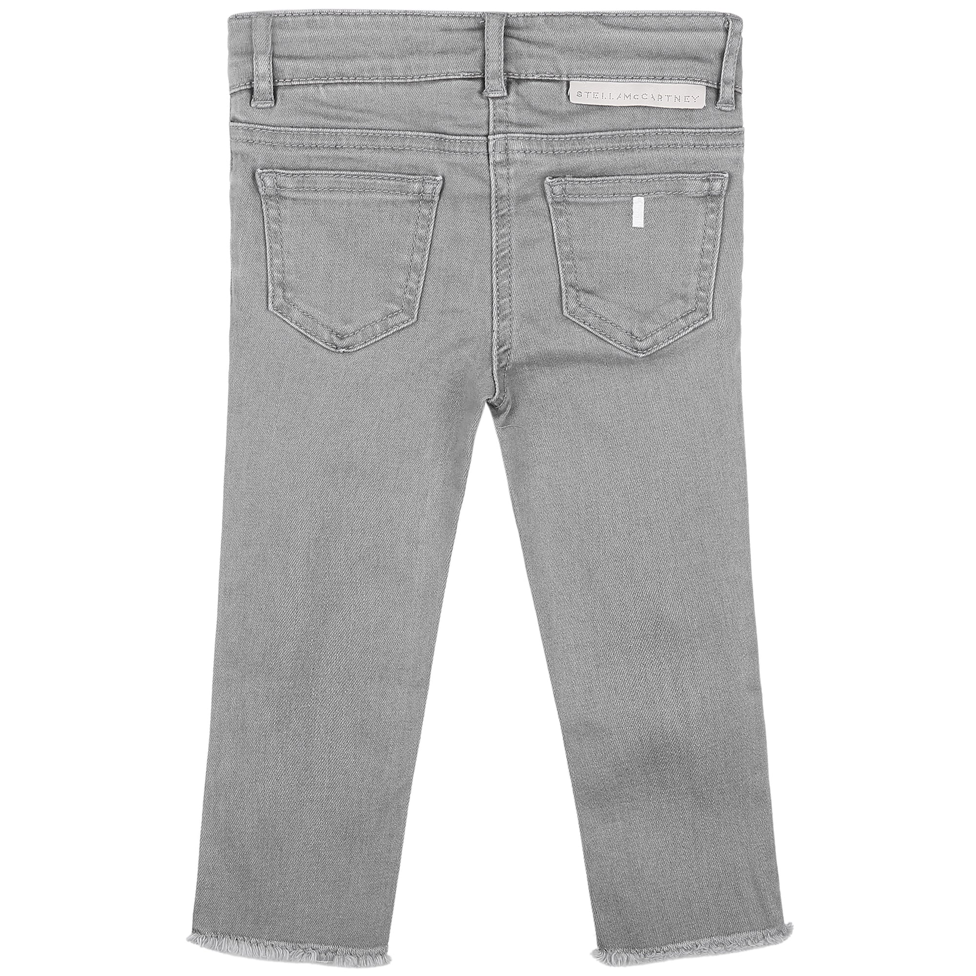 Girls Grey Cotton Jeans