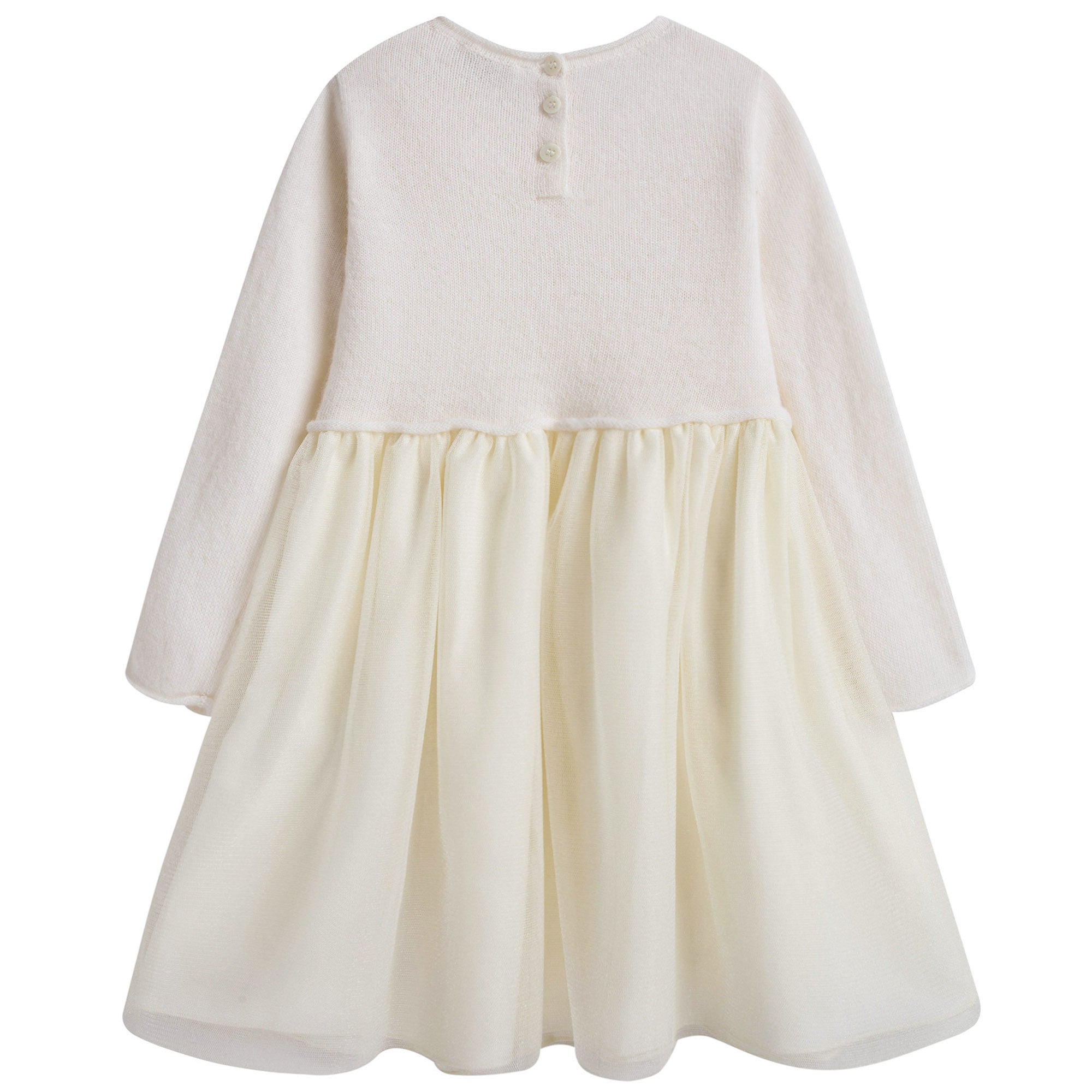 Baby Girls Milk White & Gold Tulle Dress