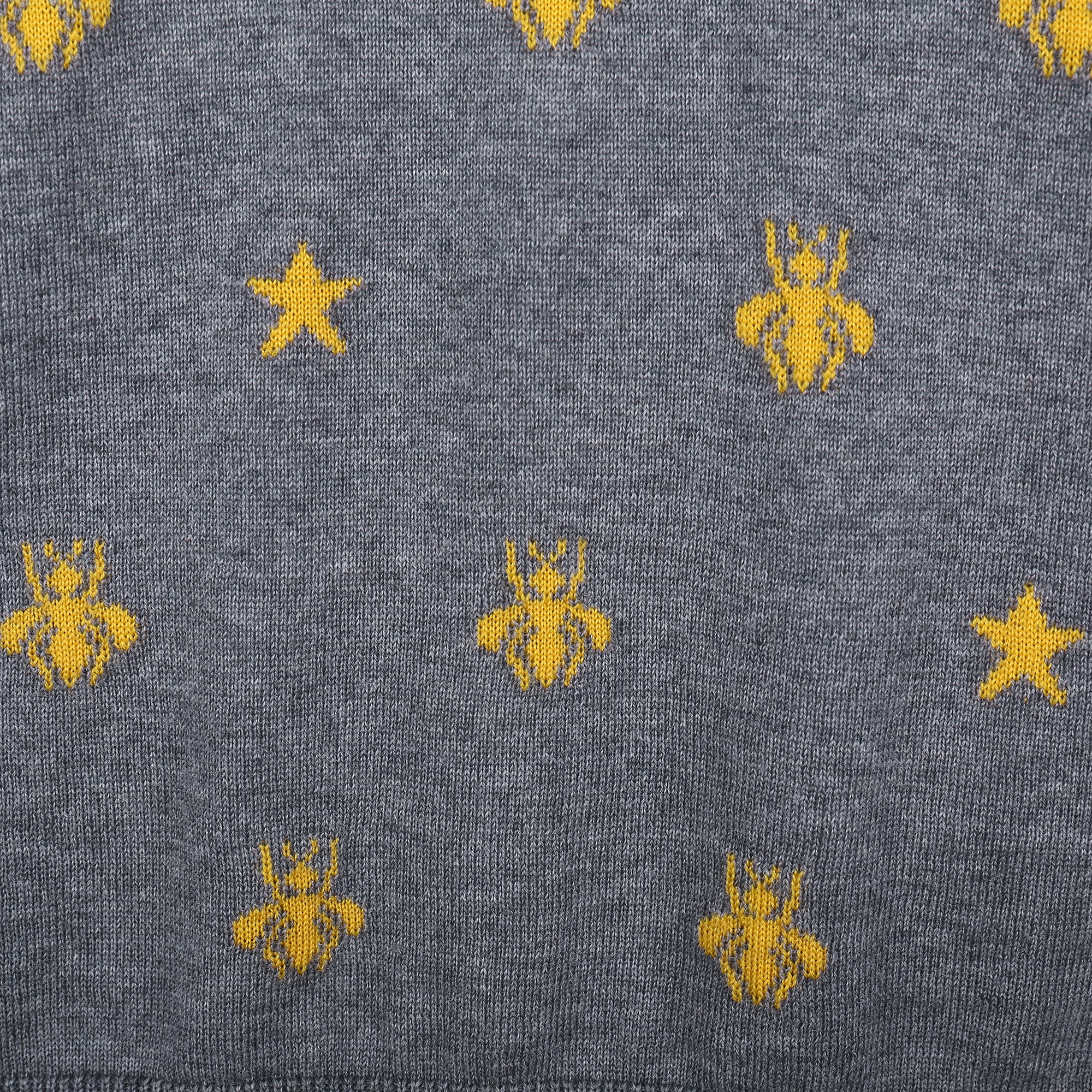 Boys Grey Wool Bees Sweater