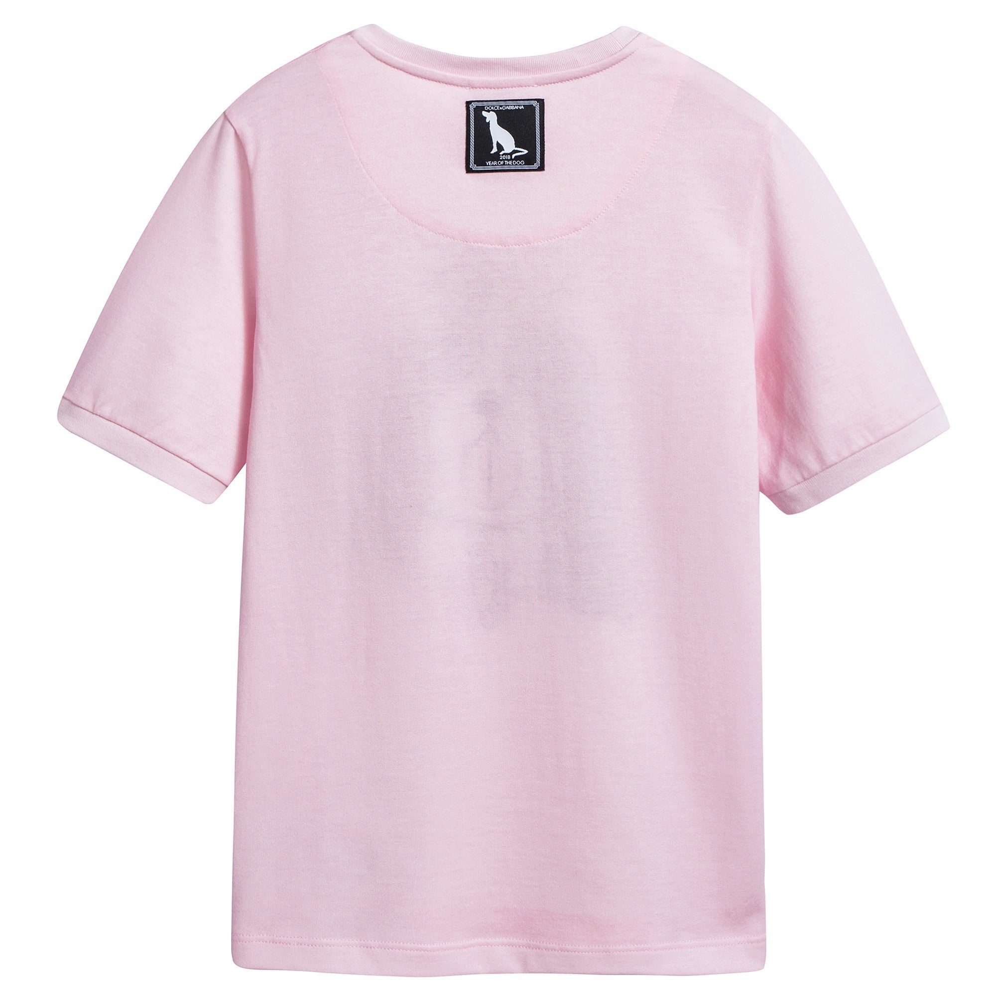 Girls  Pink   With    "Dog"  Printed   Cotton   T-shirt