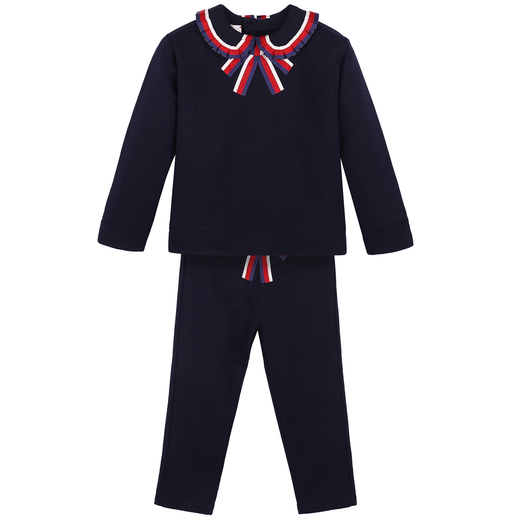 Baby Girls  Navy Blue Ribbon Tracksuit
