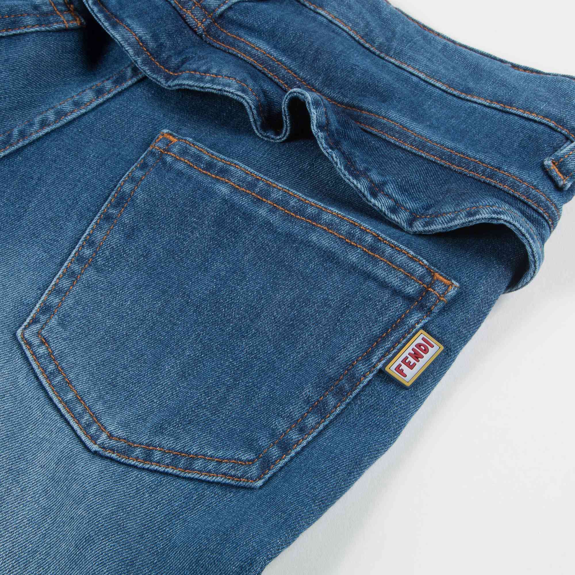 Girls Blue Stretch Denim Cotton Trousers