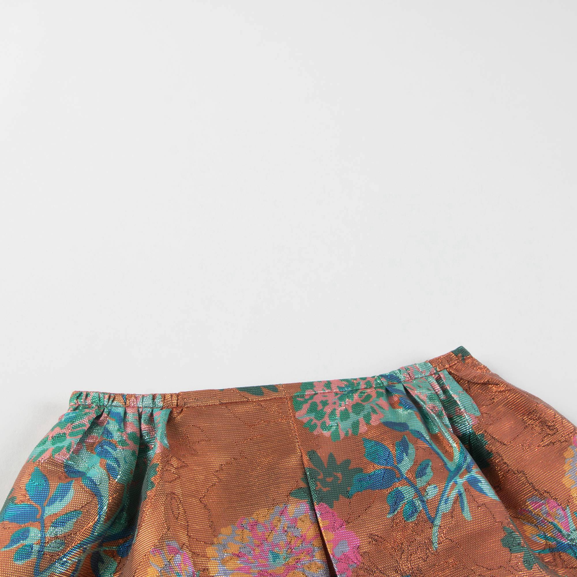 Girls Metallic Flower Print Skirt