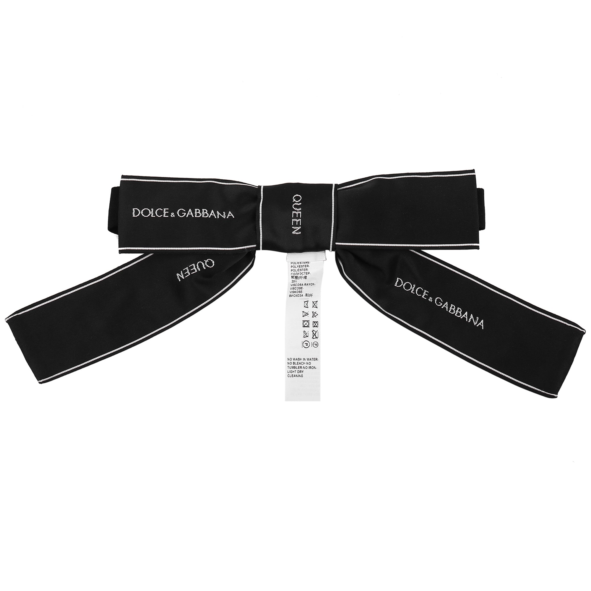 Girls Black Ribbon Bow Collar (15cm)