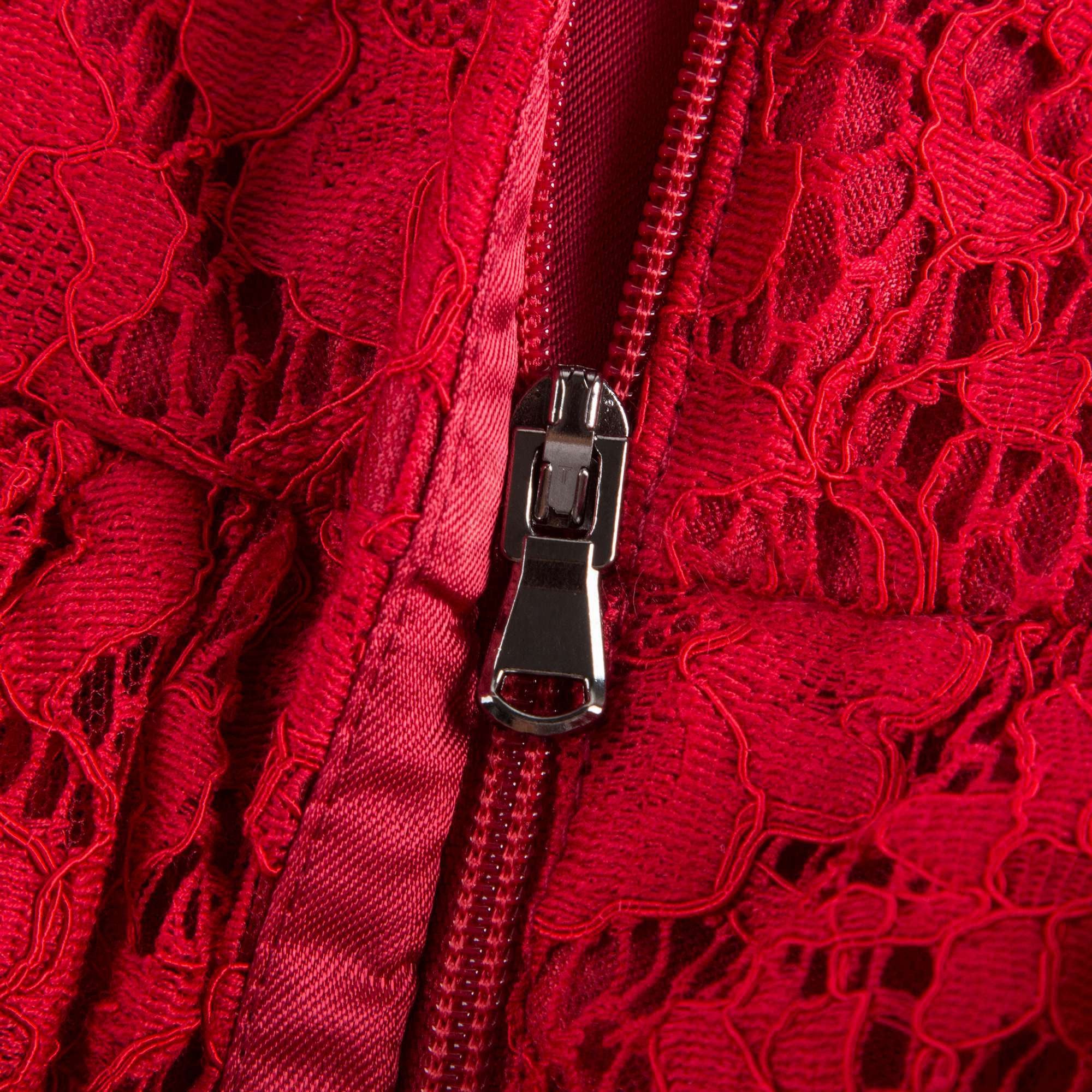Girls Red Lace Dress