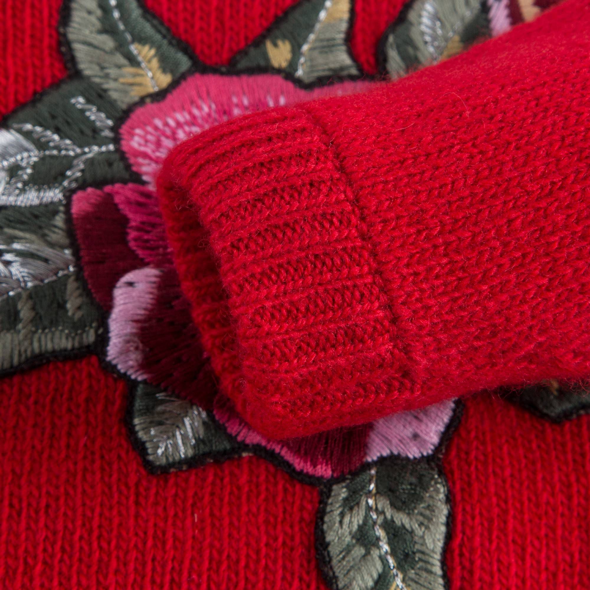 Baby Girls Red Rose Sweater