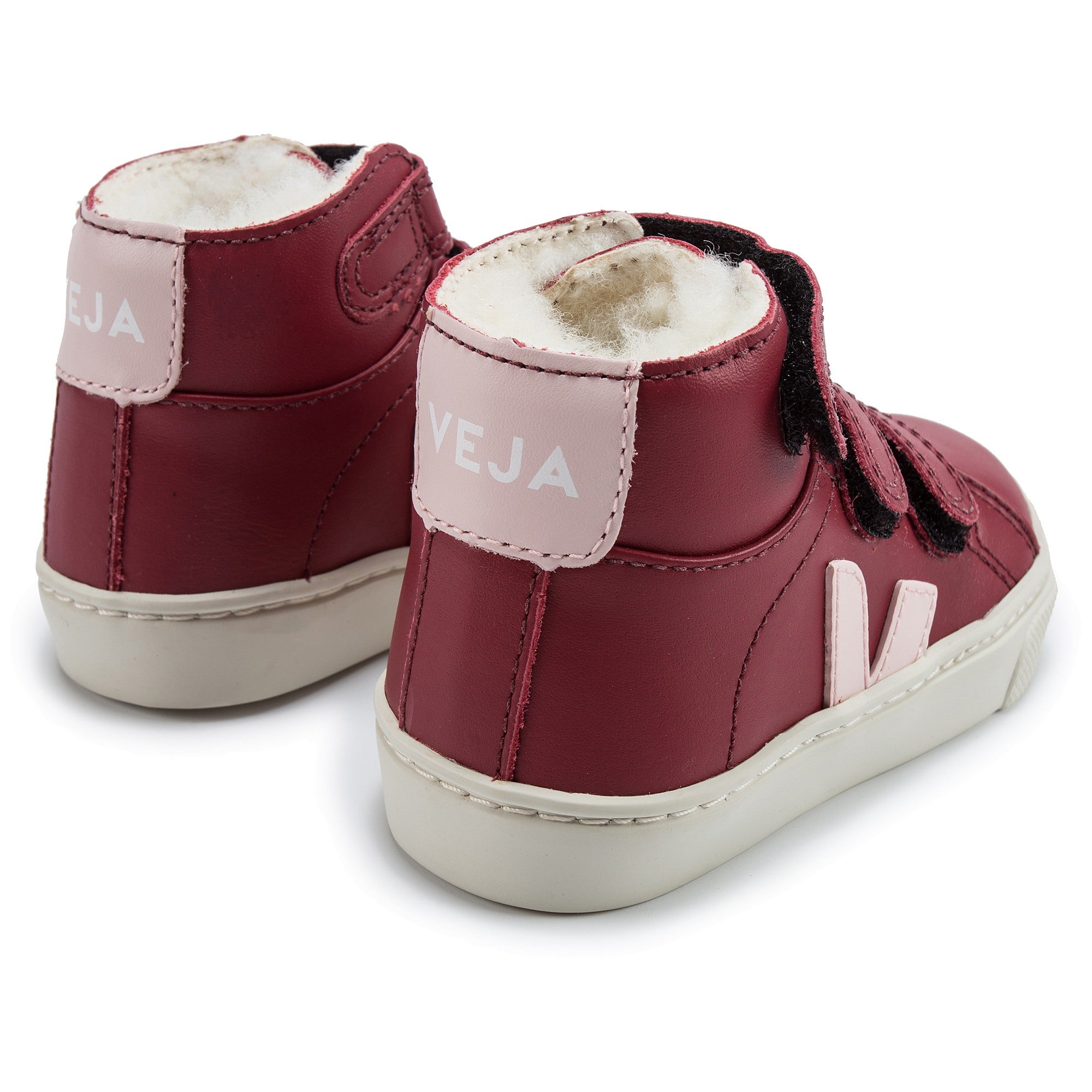 Baby Red Leather Velcro High Top Shoes