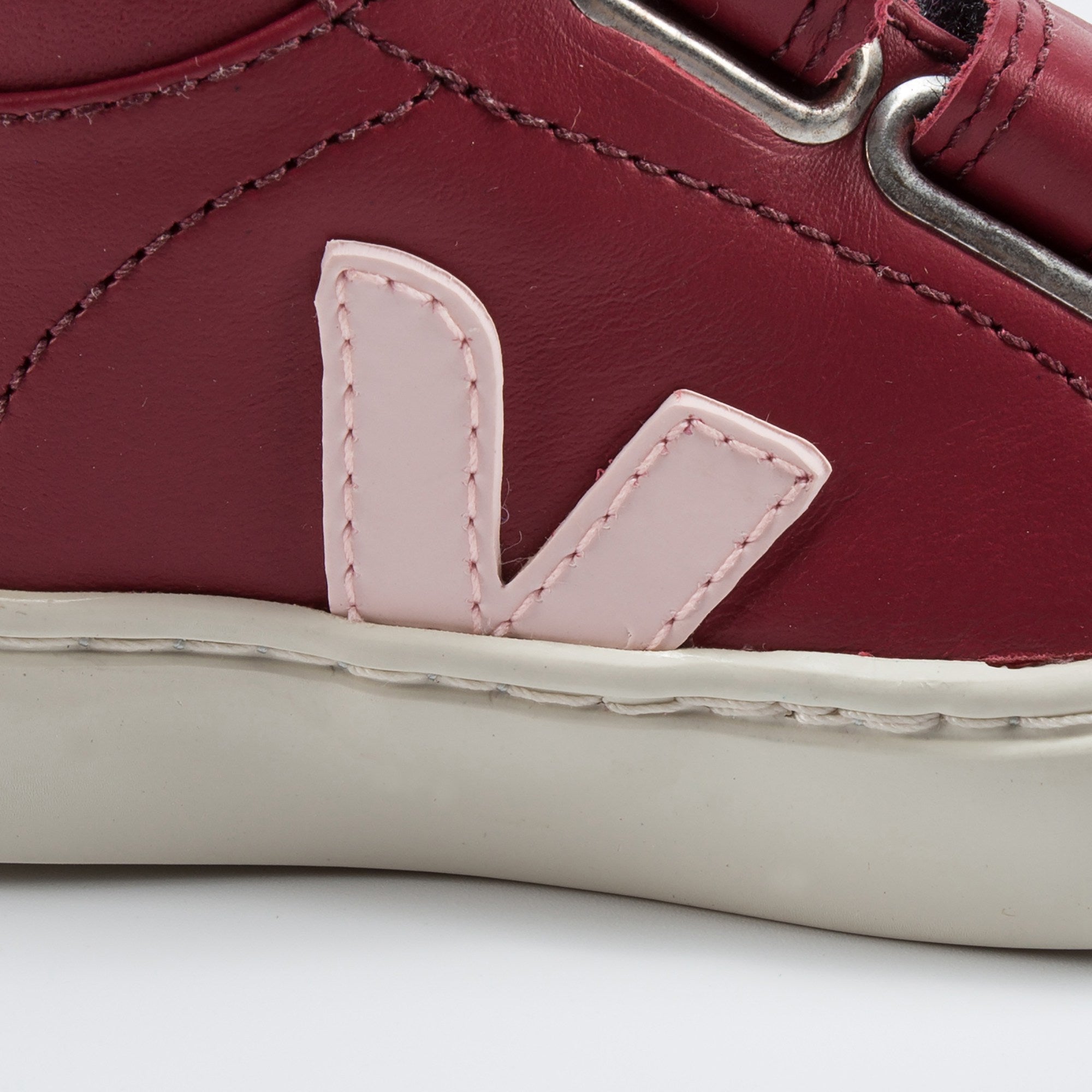 Baby Red Leather Velcro High Top Shoes