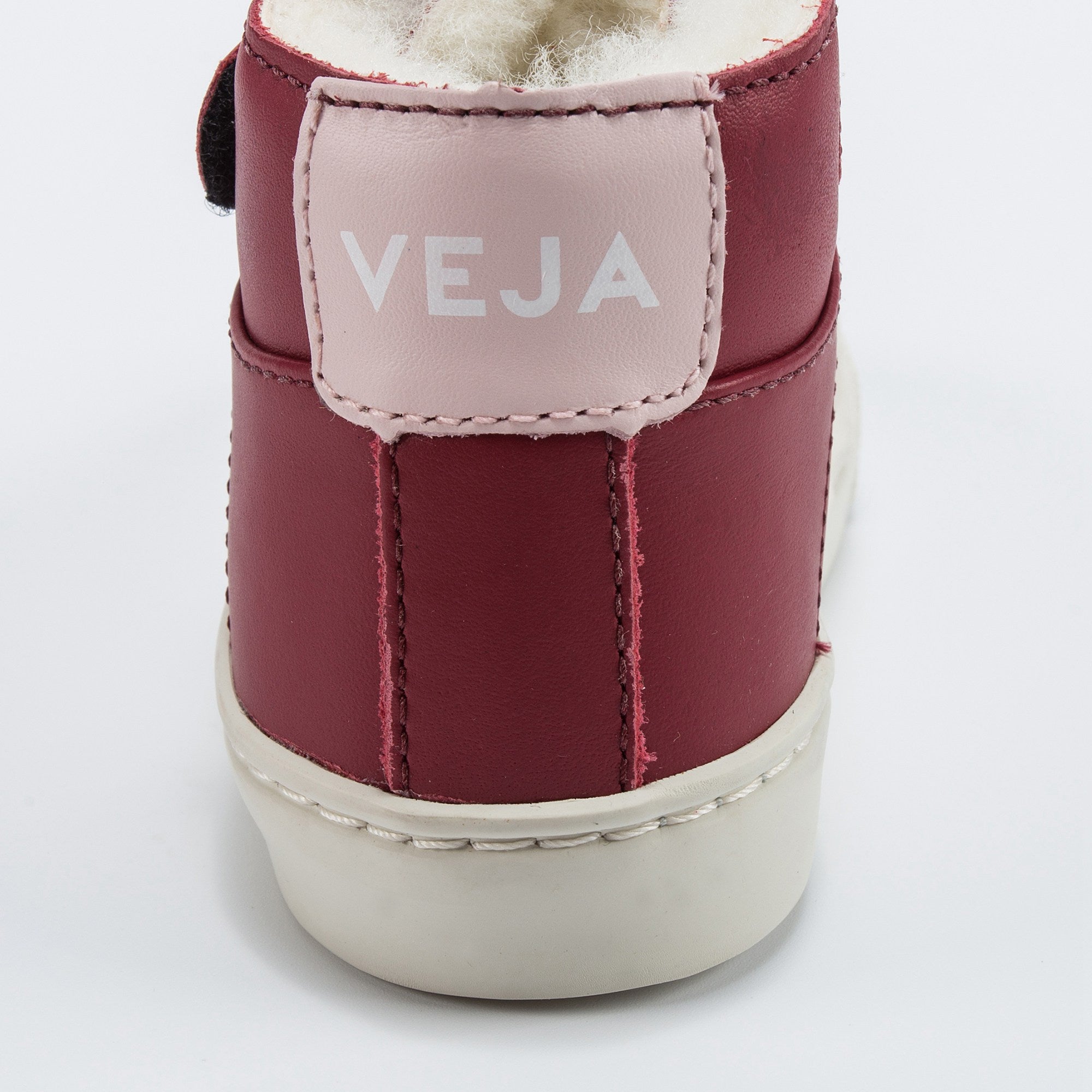 Baby Red Leather Velcro High Top Shoes