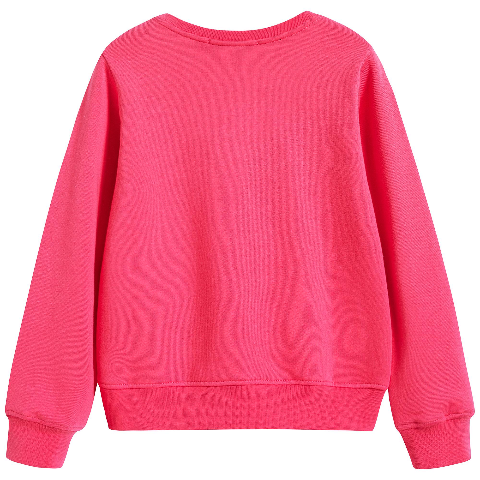 Girls Fuchsia Logo Cotton Sweatshirt
