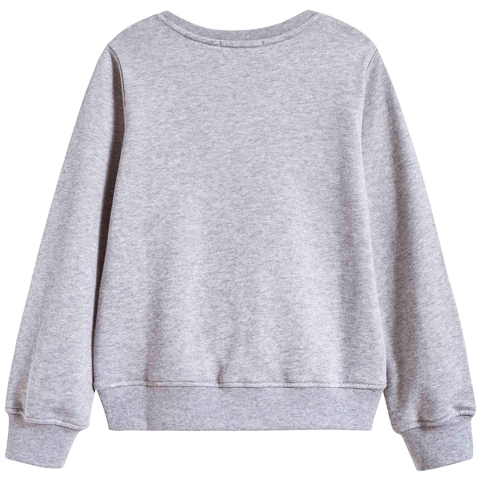 Girls Grey Logo Cotton Sweatshirt
