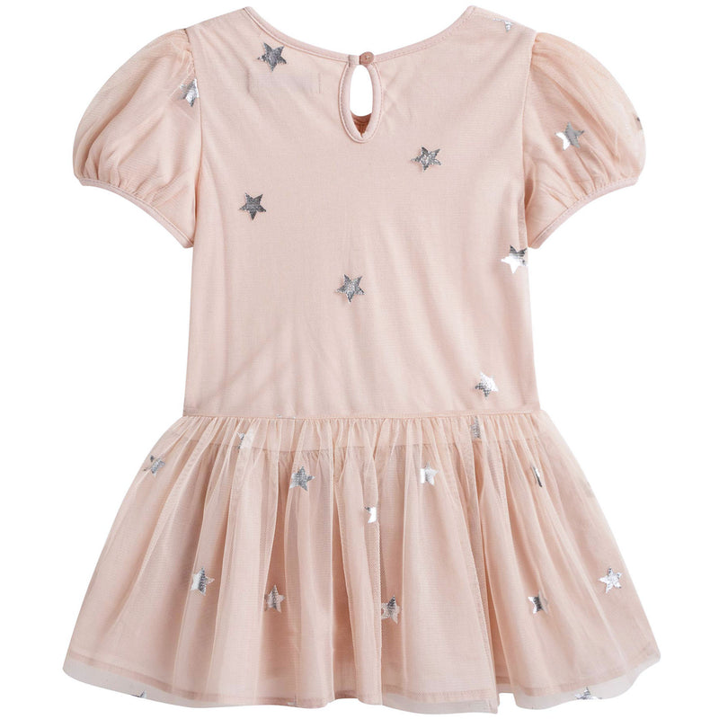Baby Girls Dark Pink Peony Twinkle Printed 'Miss' Dress