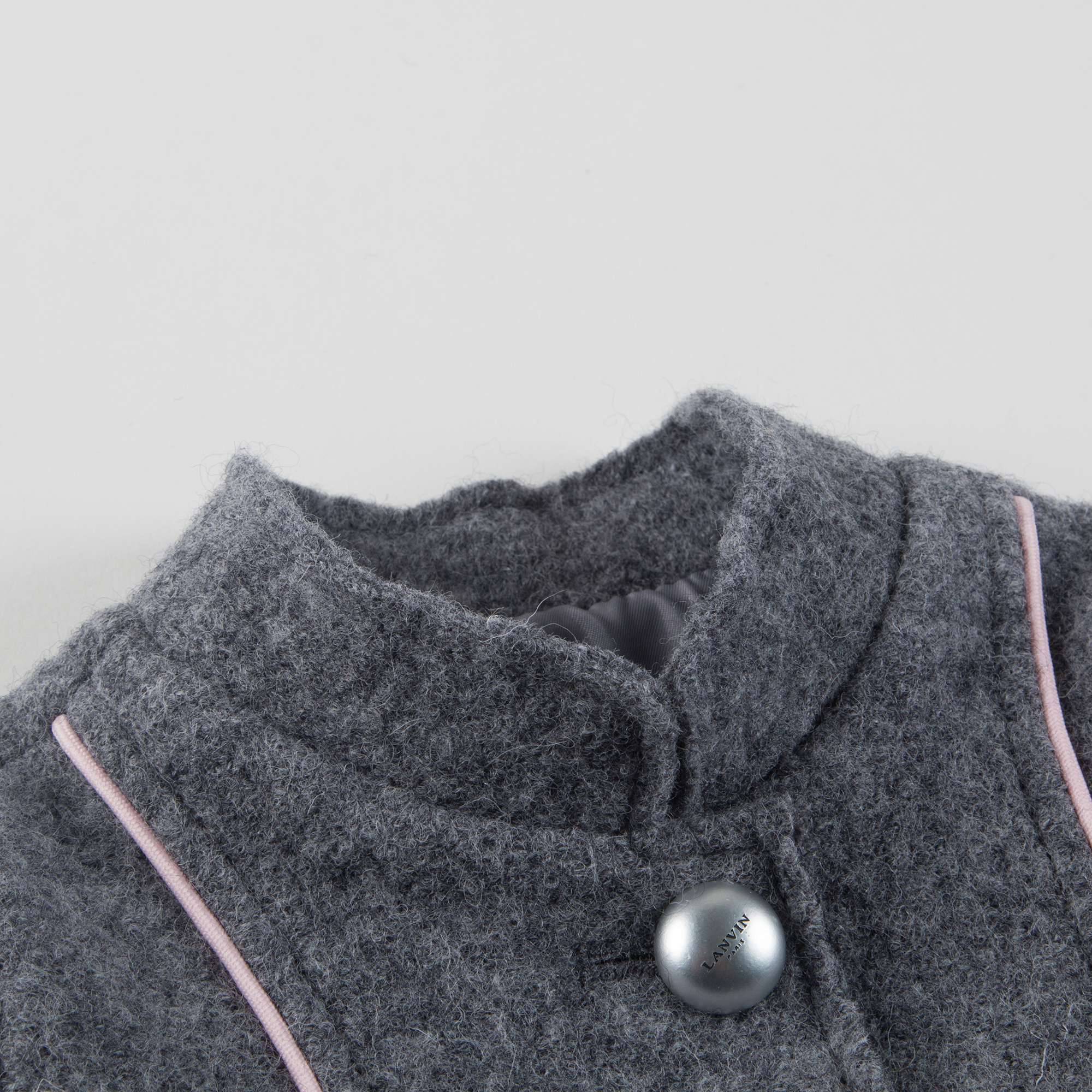 Girls Grigio & Rosa Wool  Coat