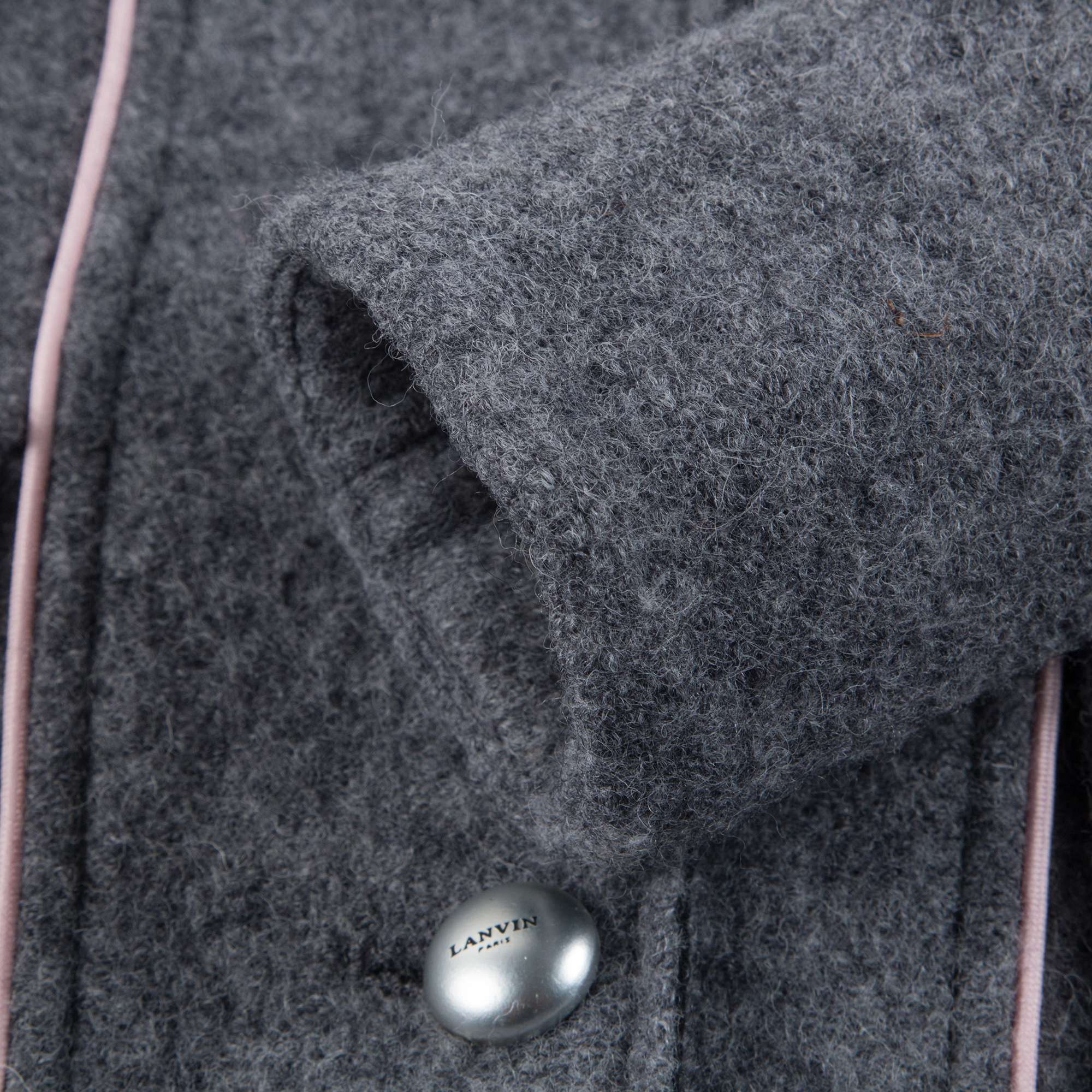 Girls Grigio & Rosa Wool  Coat