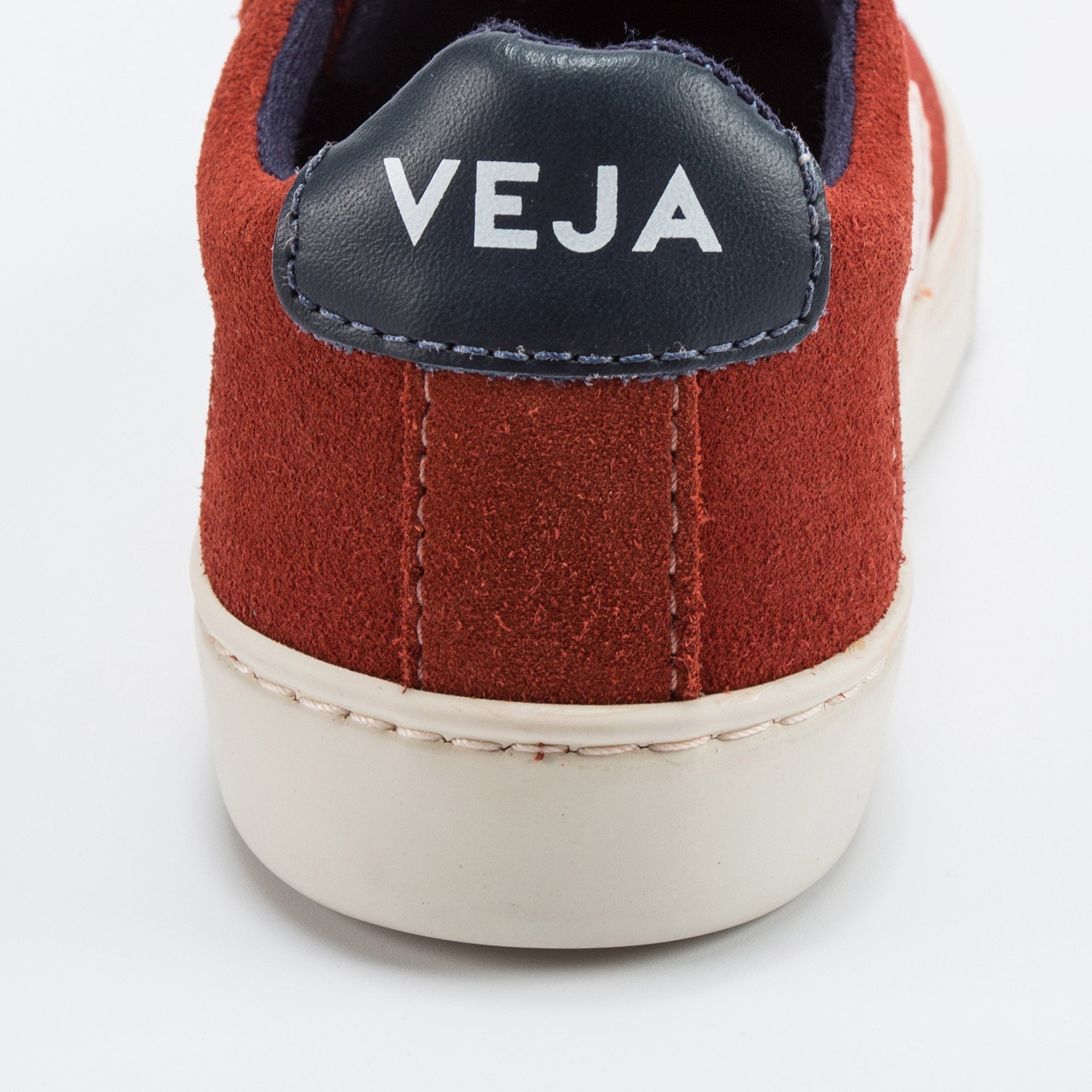Girls & Boys Red Leather Velcro With White "V" Shoes