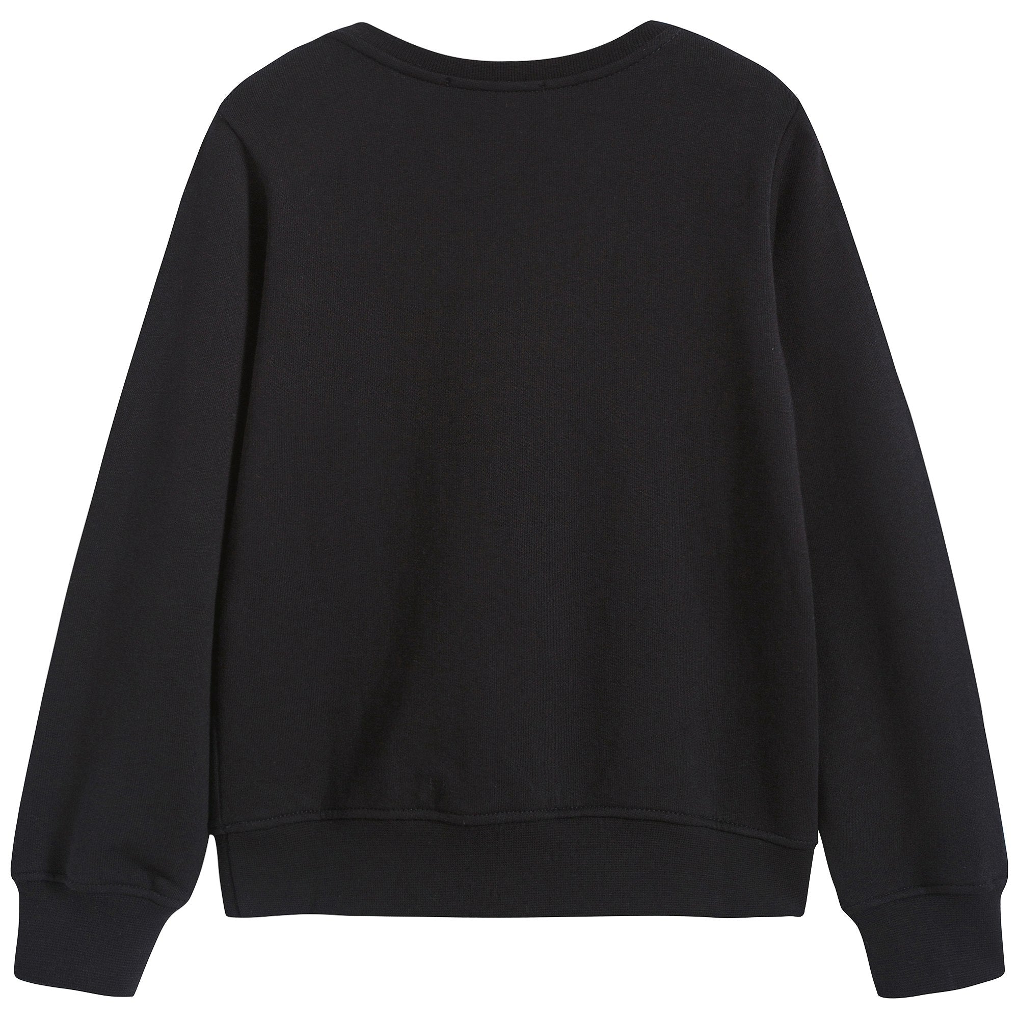 Girls Black Logo Cotton Sweatshirt