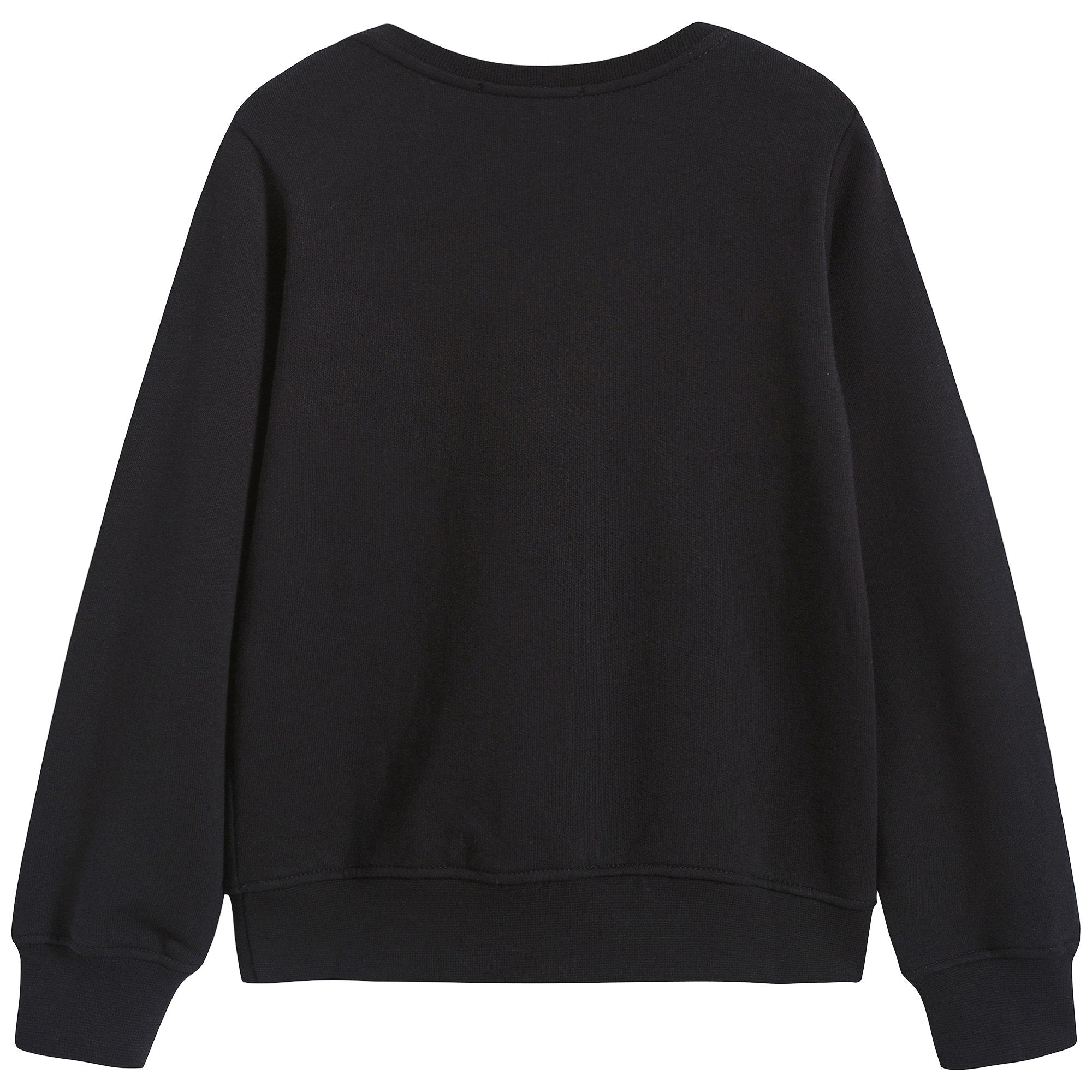 Girls Black Logo Cotton Sweatshirt