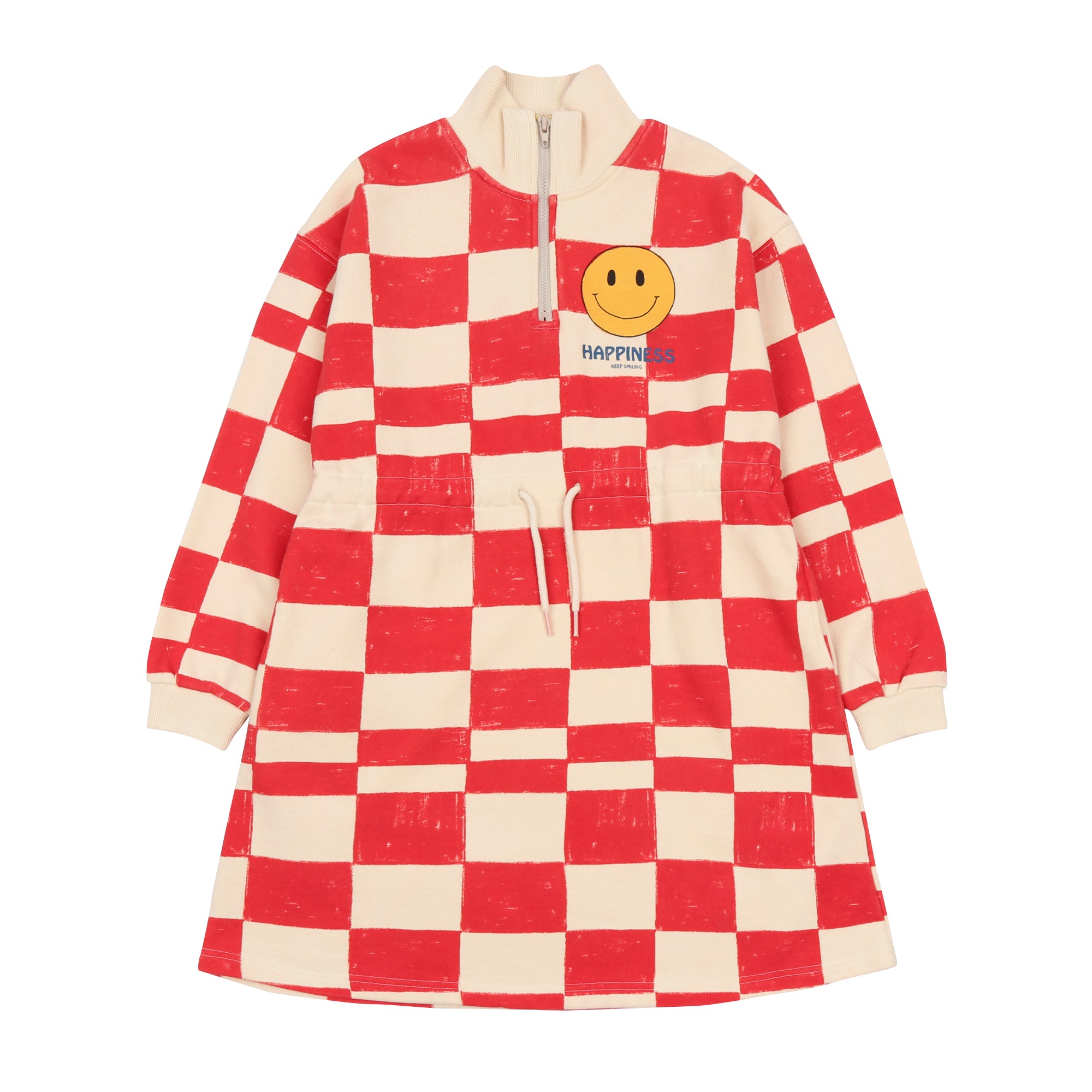 Girls Red Check Cotton Dress