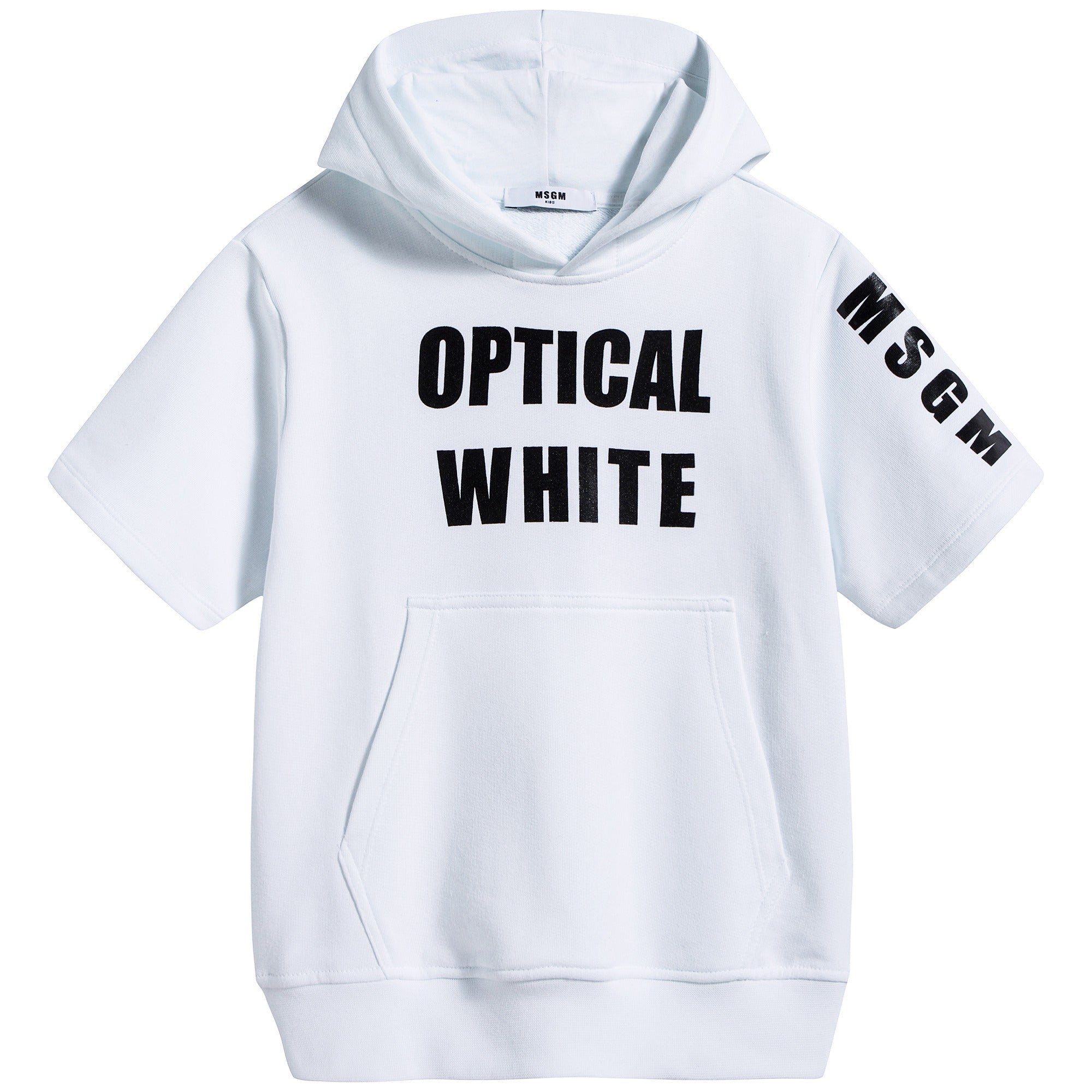 Girls White Hooded Cotton Sweatshirt