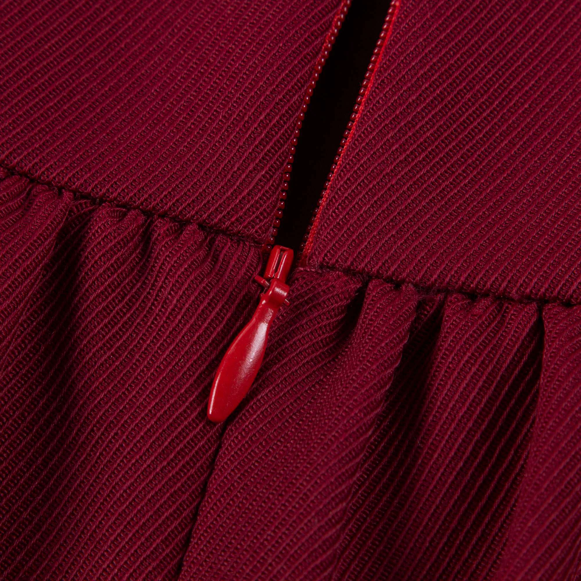 Girls Dark Red Tiered Wool Dress