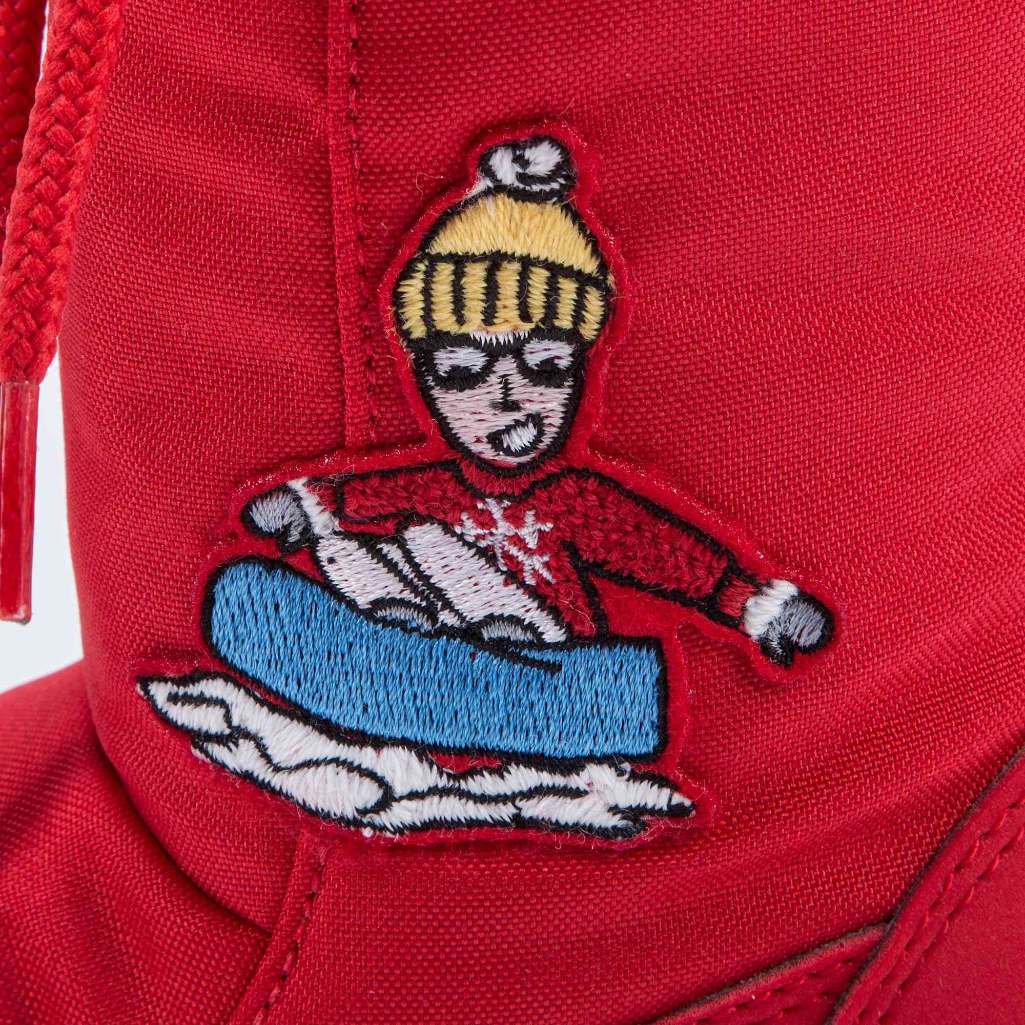 Girls Red Printed Snow Boots