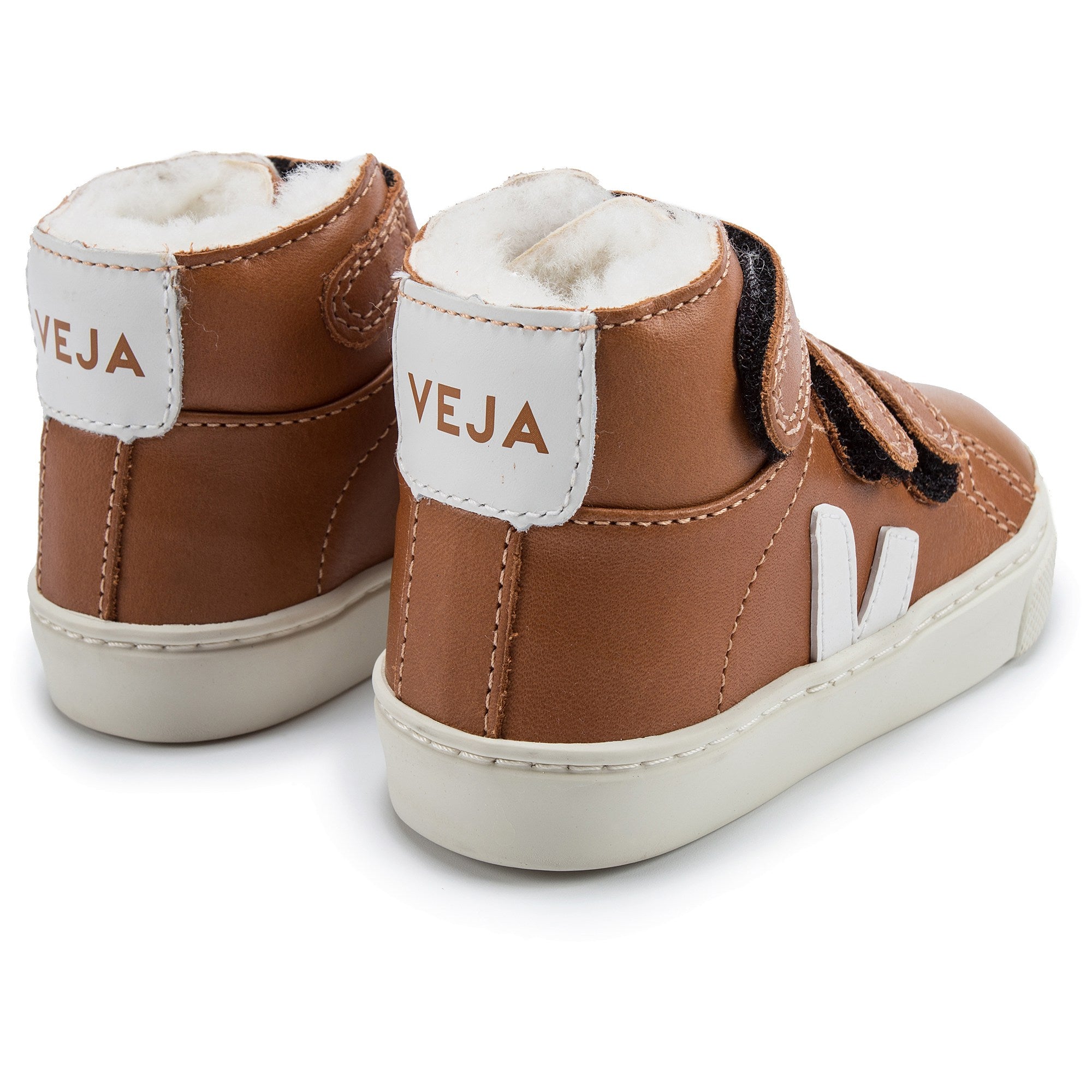 Baby Brown Leather Velcro High Top Shoes