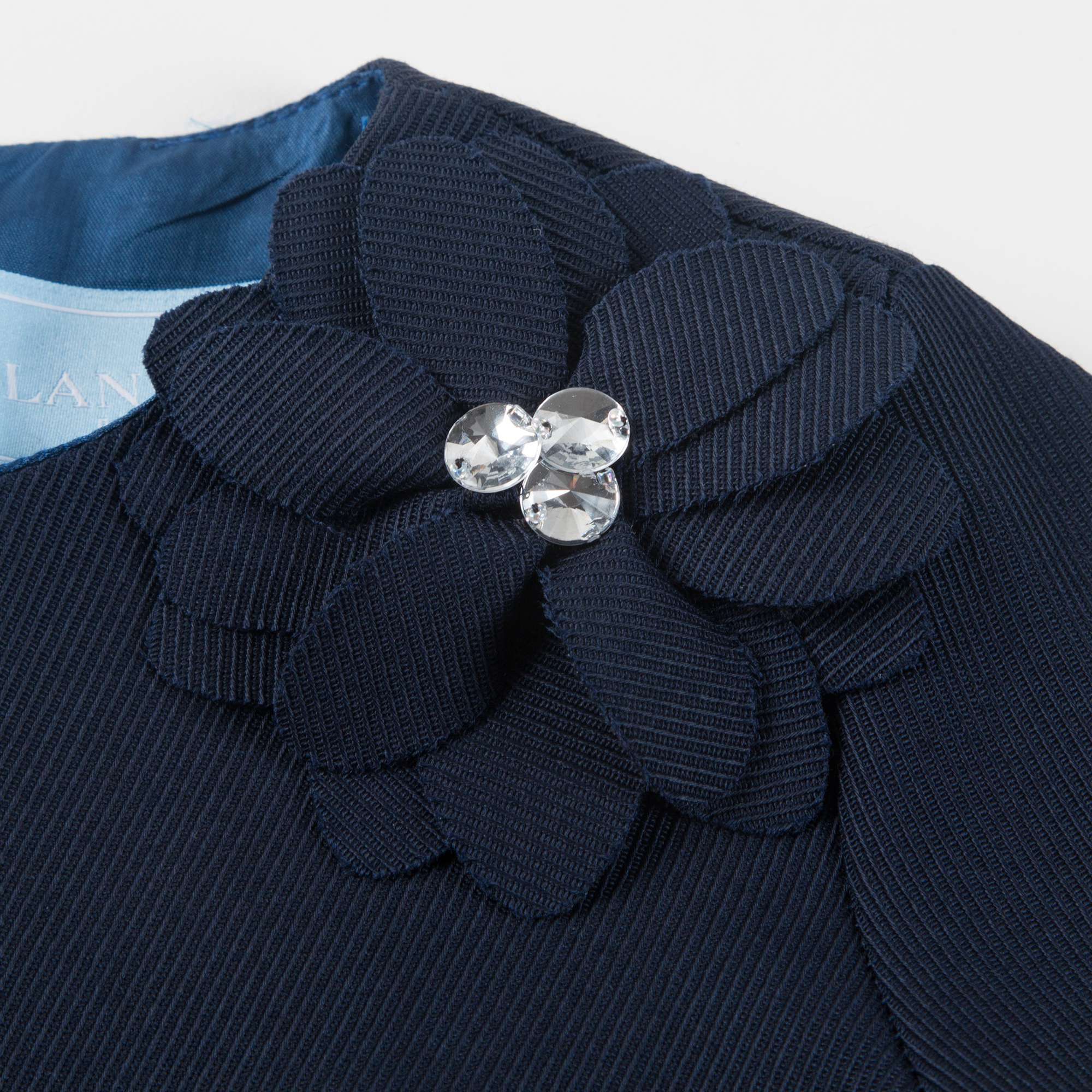 Girls Blue Tiered Wool Dress