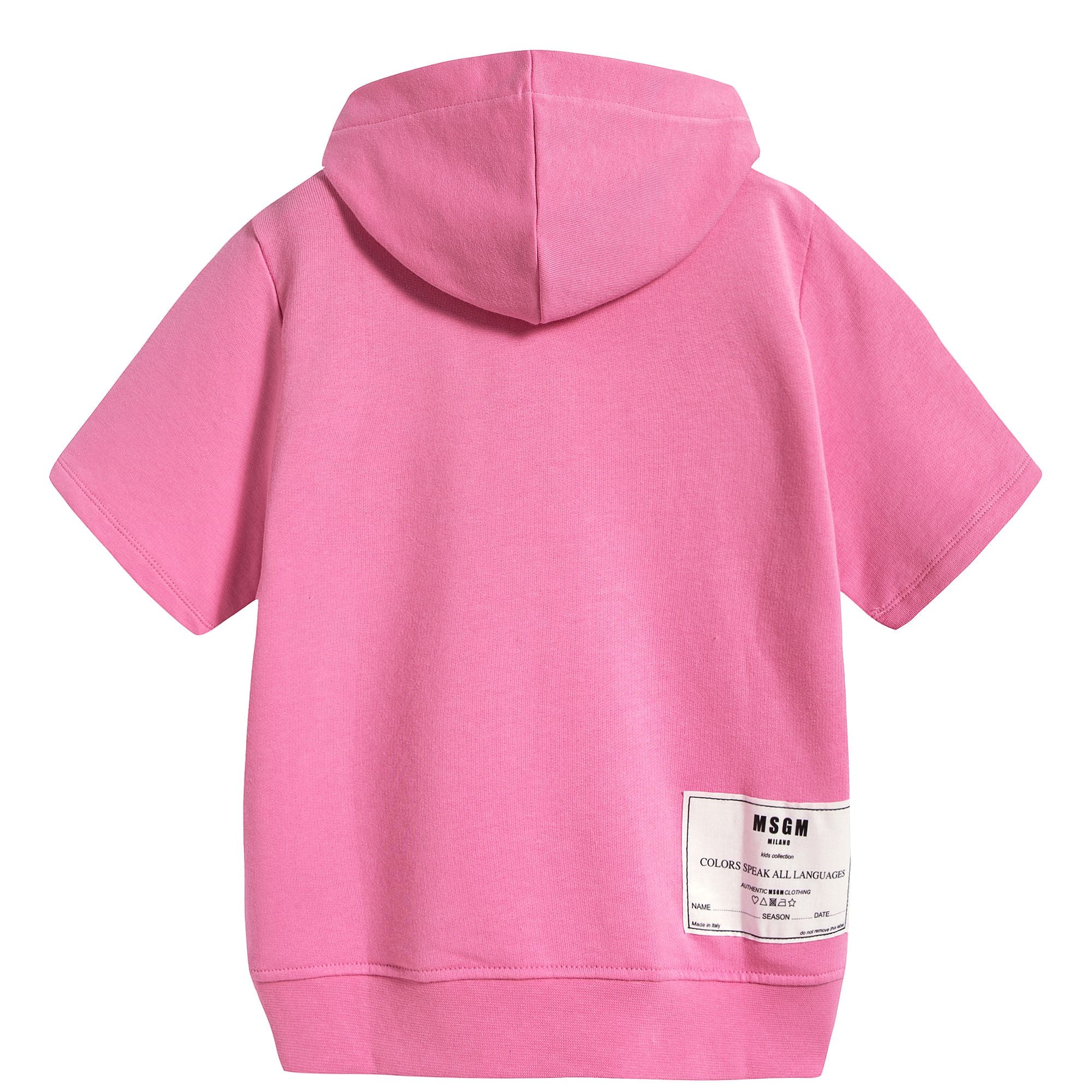 Girls Pink Hooded Cotton Sweatshirt